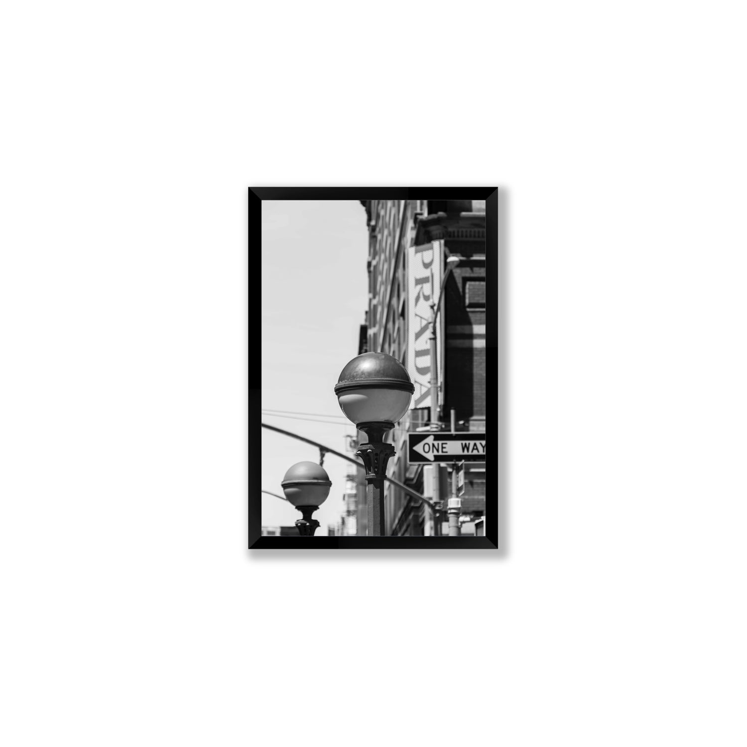 Subway Style New York NYC Black & White wall art Medium full-bleed fine art print in black frame
