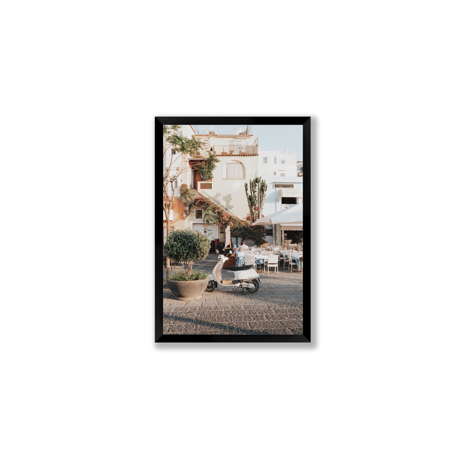 Ristorante Ischia Italian Mediterranean decor wall art Medium full-bleed fine art print in black frame