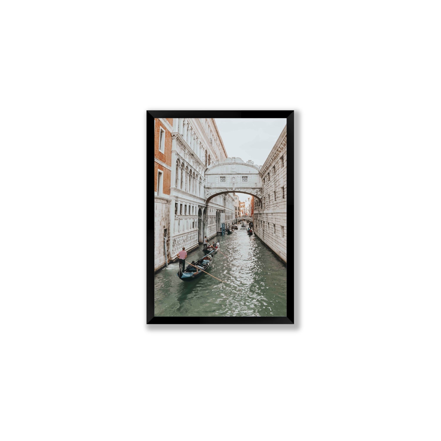 Bridge of Sighs Venice Gondola Italian wall art Medium full-bleed fine art print in black frame