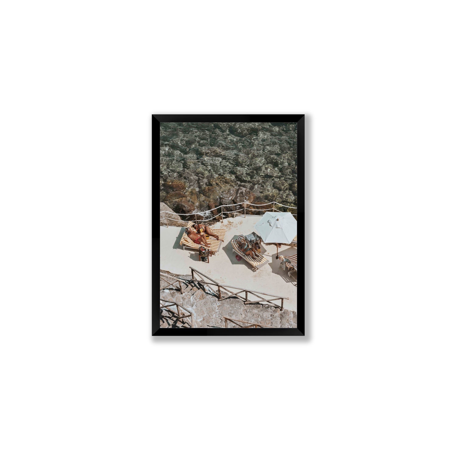 Lounge Lizards Tuscany Italian decor wall art Medium full-bleed fine art print in black frame