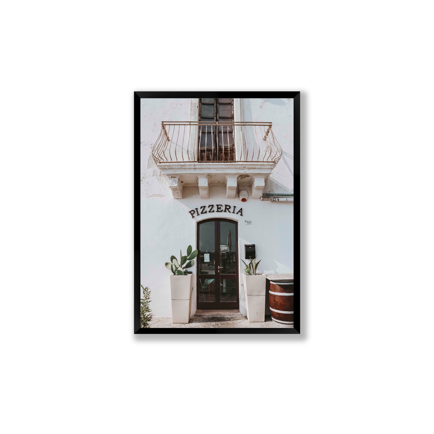 Pizzeria Puglia Italian wall art Large full-bleed fine art print in black frame