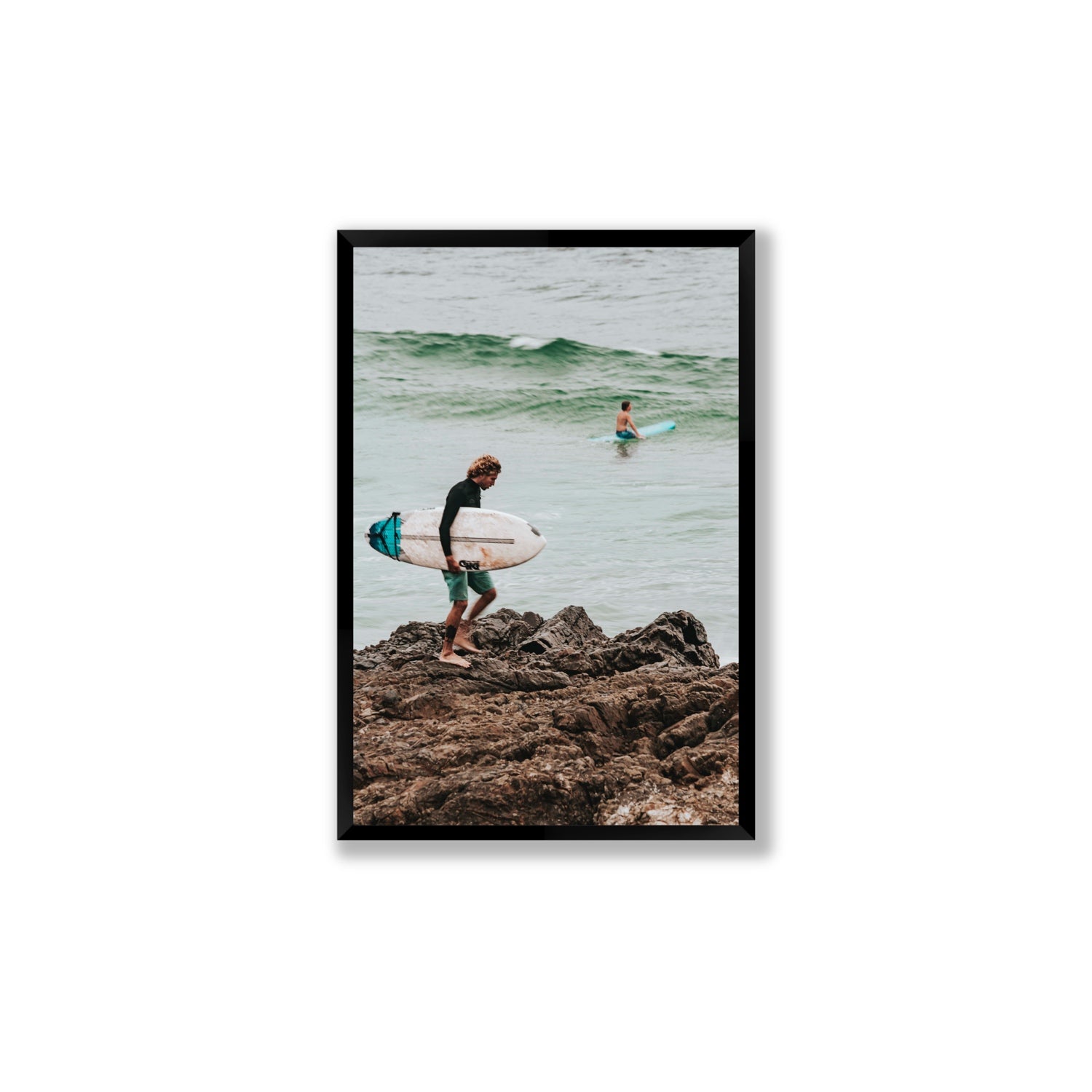Not All Who Wander Are Lost Byron Bay Surf wall art Large full-bleed fine art print in black frame