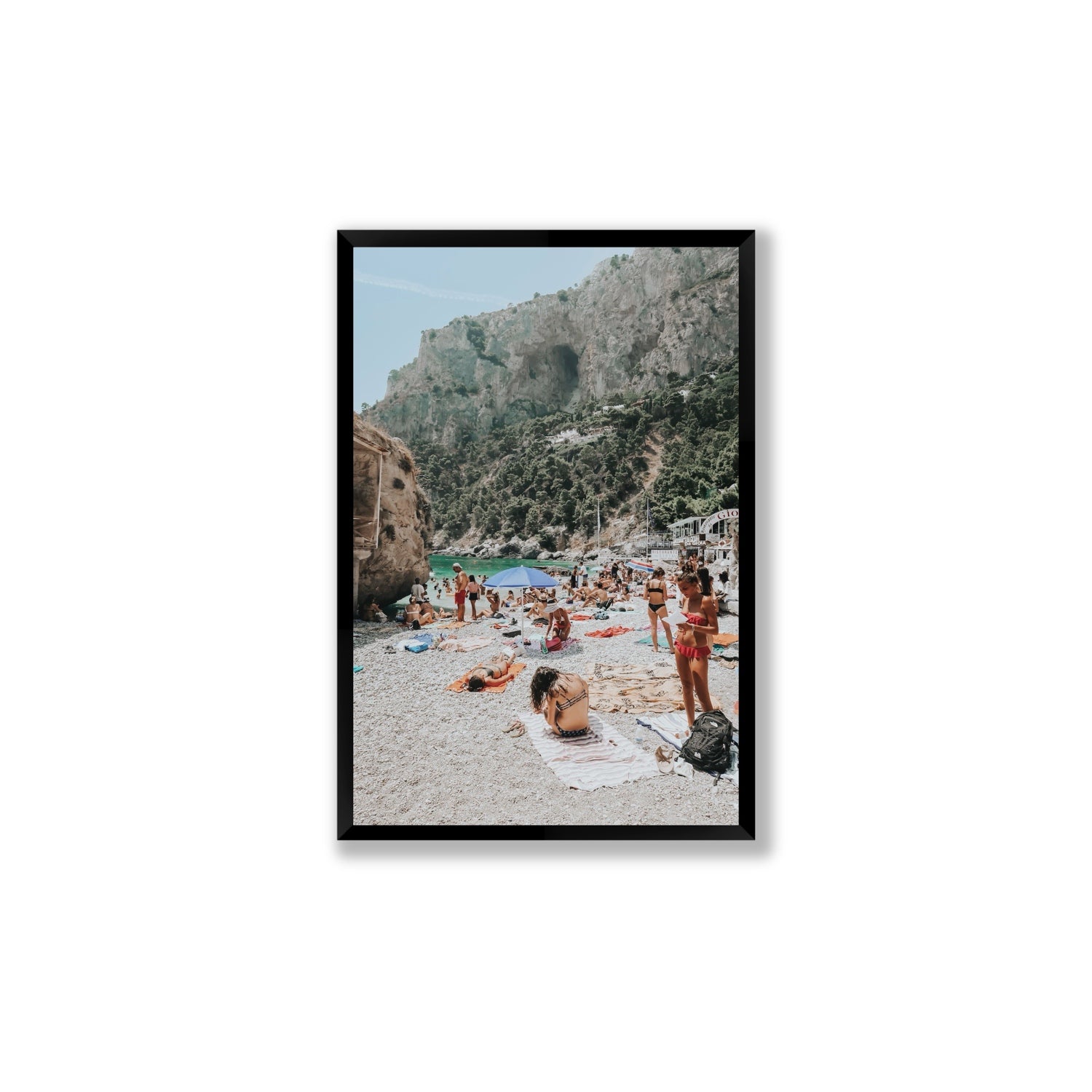 Marina Piccola Capri Mediterranean wall art Large full-bleed fine art print in black frame