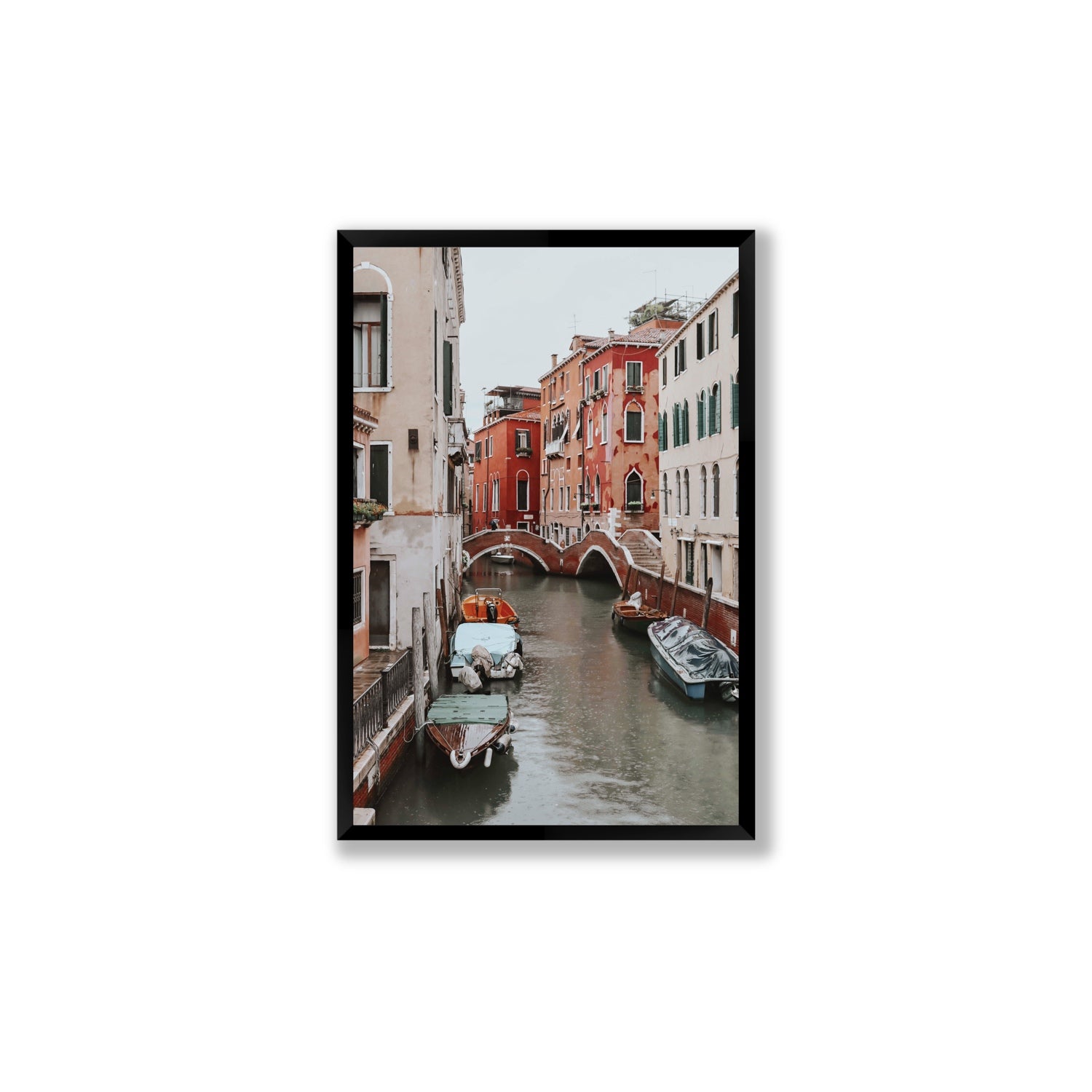 City of Water Venice Italian Mediterranean decor wall art Large full-bleed fine art print in black frame