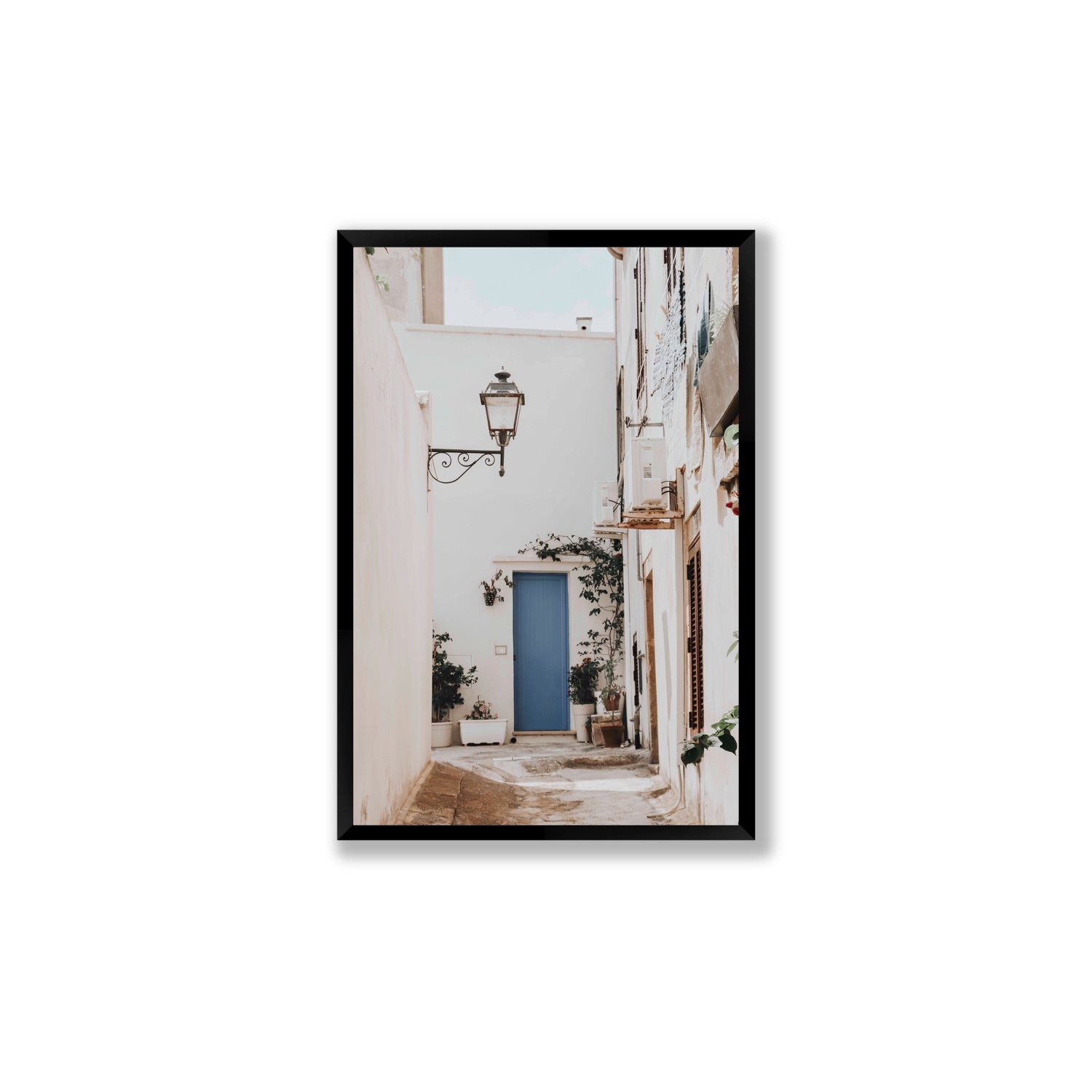 Entry Envy Puglia Ostuni wall art Large full-bleed fine art print in black frame