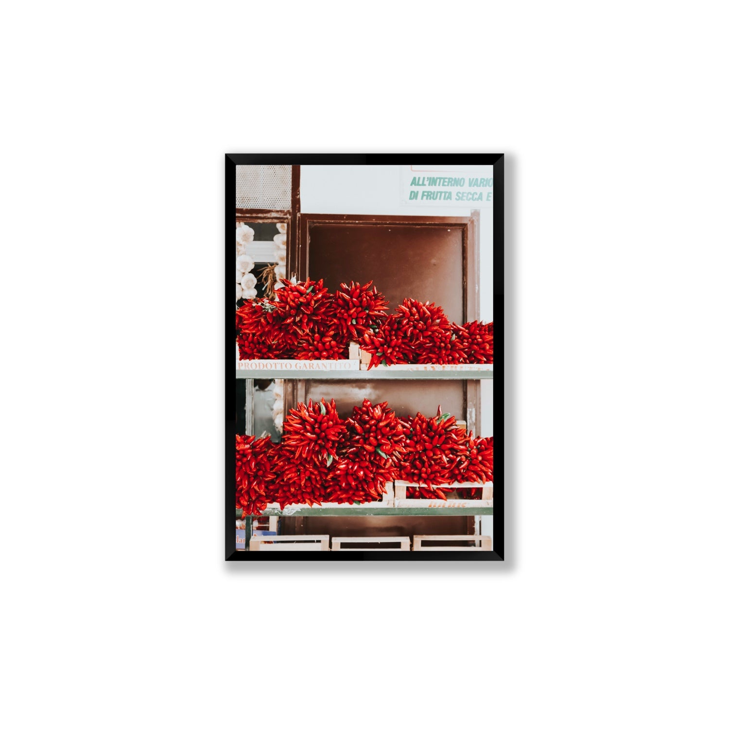 Hot Harvest Puglia Italian wall art Large full-bleed fine art print in black frame