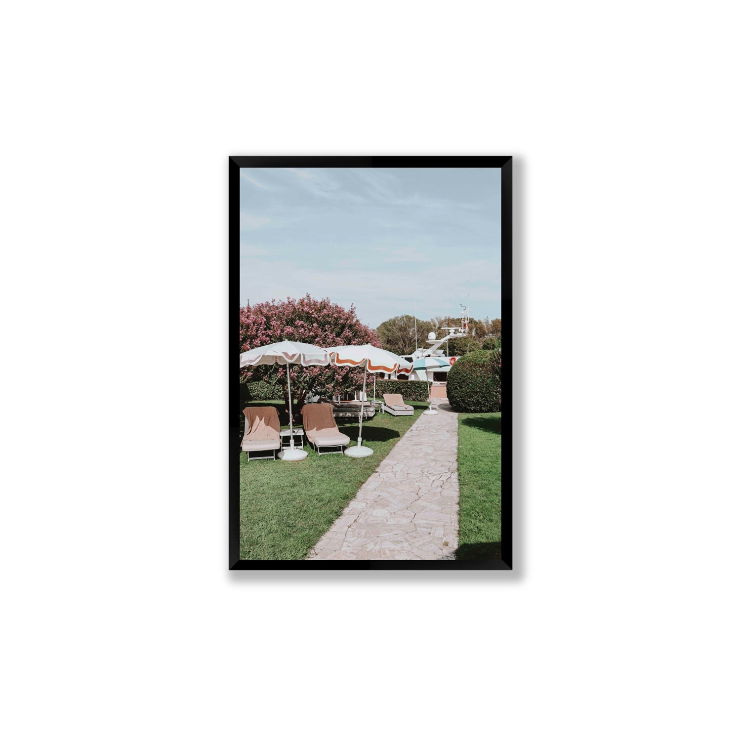 A Bellini Awaits Venice Italian wall art Large full-bleed fine art print in black frame