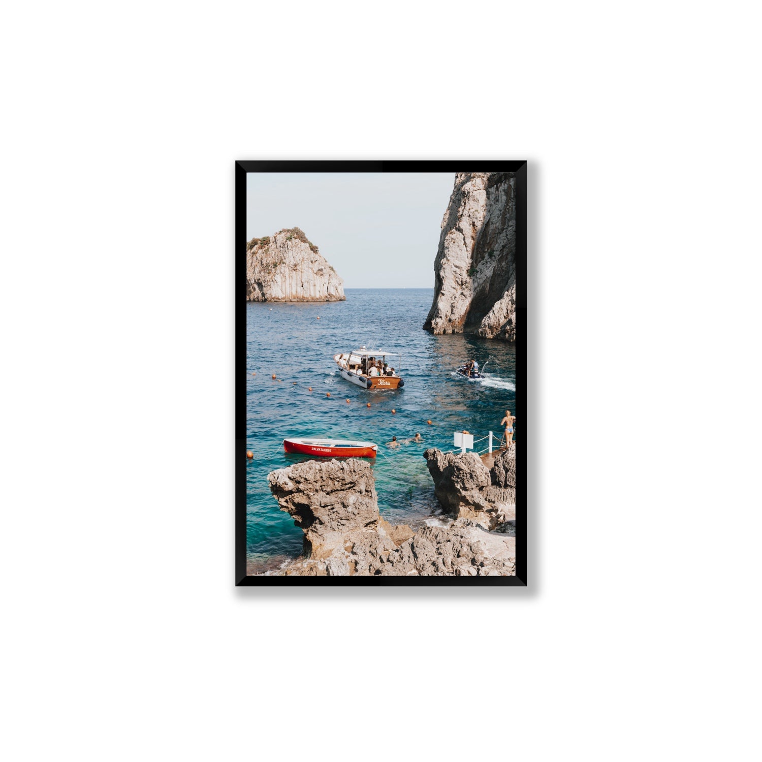 Set Sail fine art print, Capri, Italy, Large, Black Frame · Full Bleed, Fine Art Print