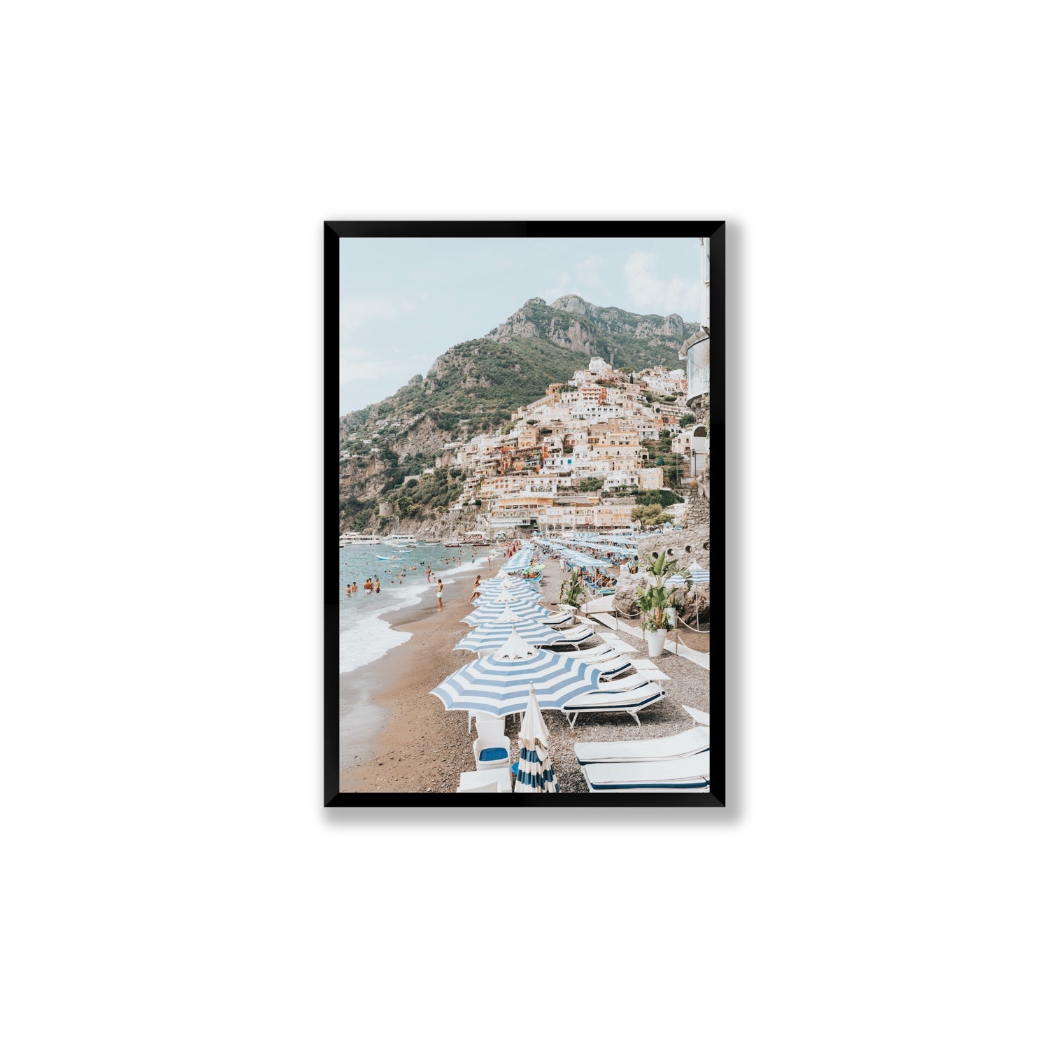 The Cliffside Village fine art print, Positano, Italy, Large, Black Frame · Full Bleed, Fine Art Print