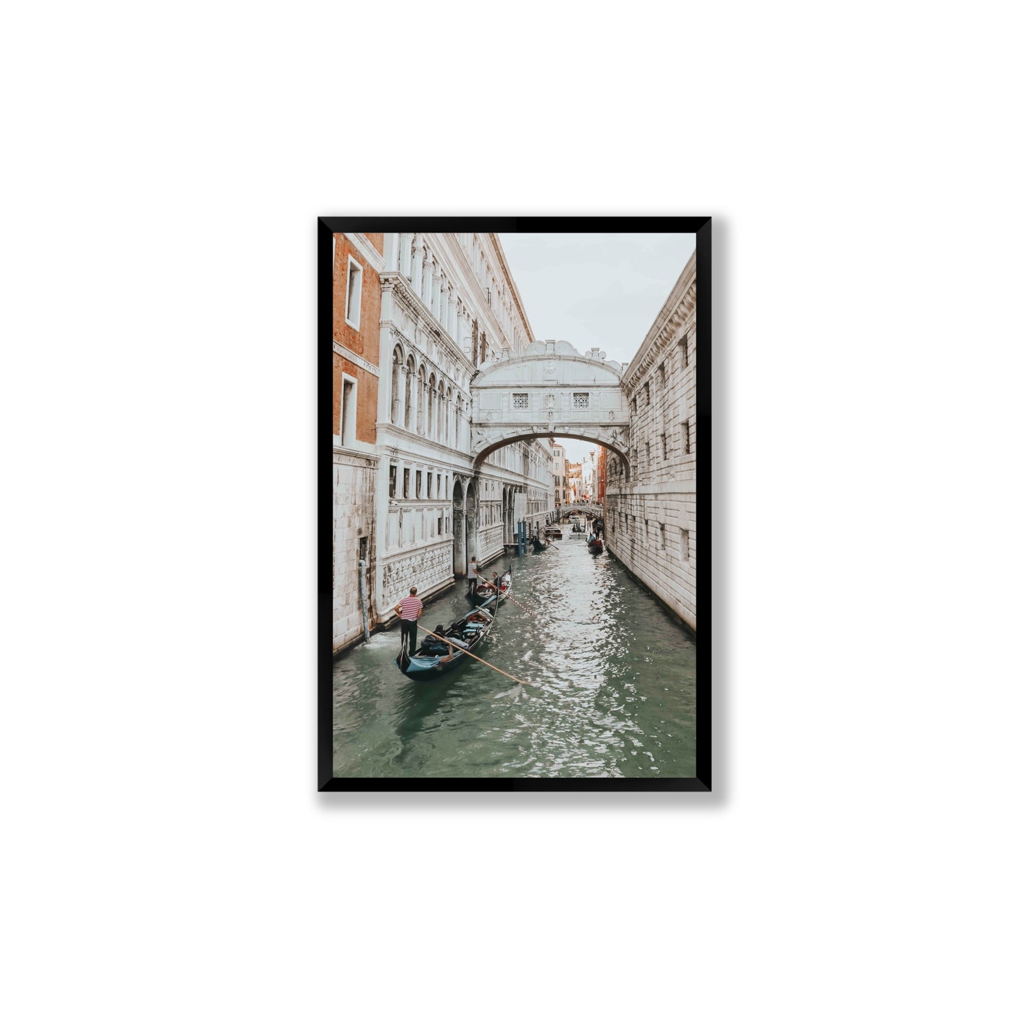 Bridge of Sighs Venice Gondola Italian wall art Large full-bleed fine art print in black frame