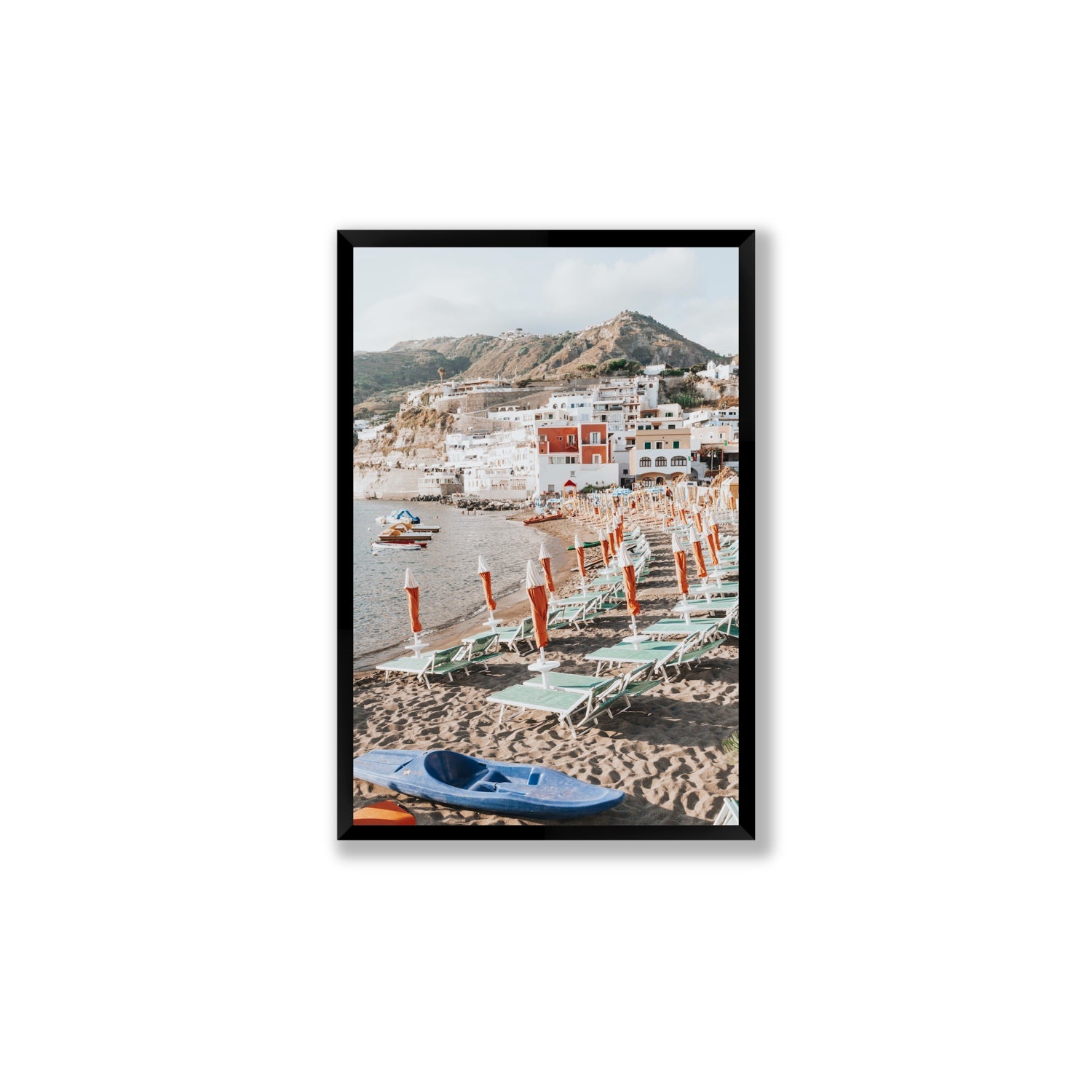 L'Isola del Paradiso Ischia Mediterranean wall art Large full-bleed fine art print in black frame