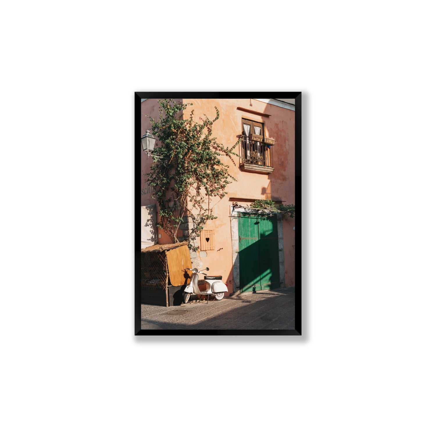 La Casa Ischia Italian Mediterranean decor wall art Large full-bleed fine art print in black frame