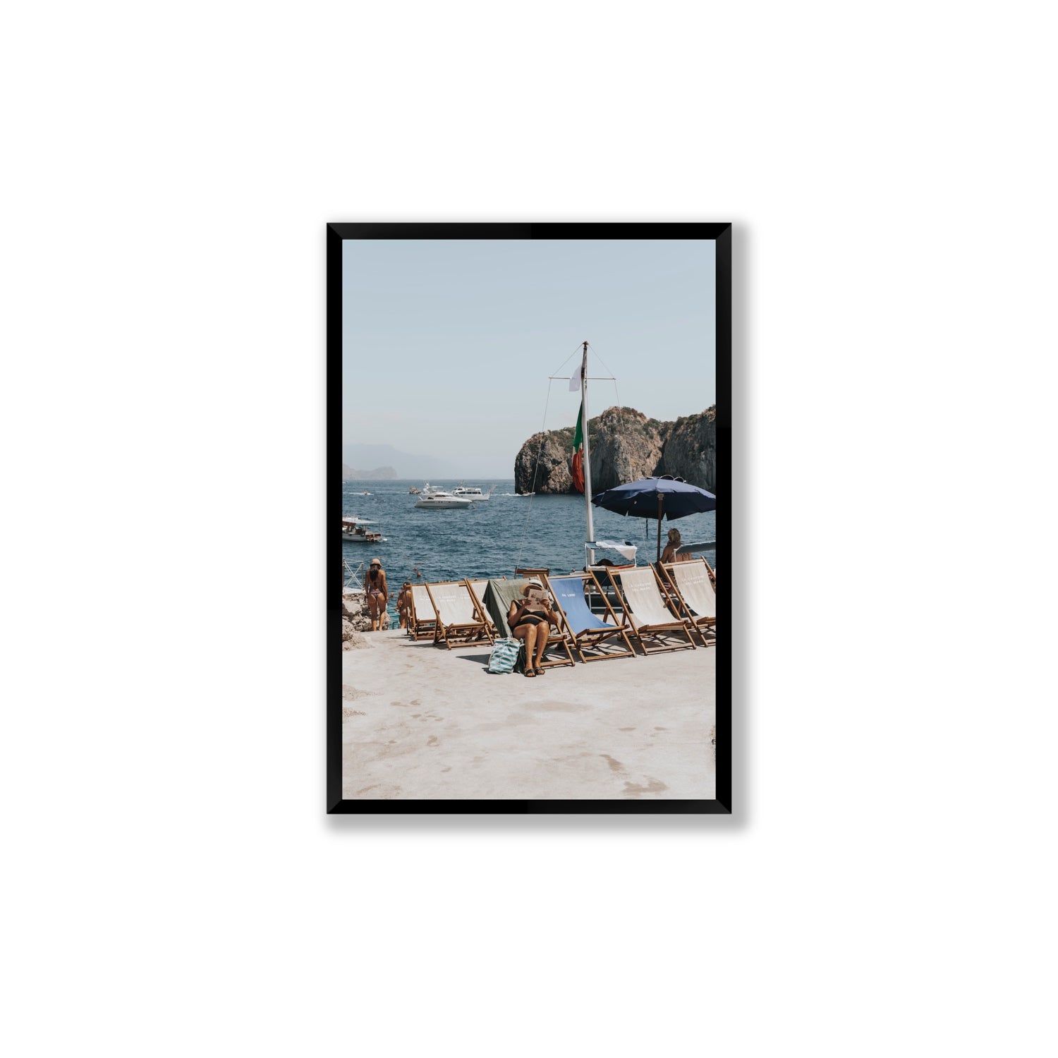 Vintage Sun Goddess fine art print, Capri, Italy, Large, Black Frame · Full Bleed, Fine Art Print