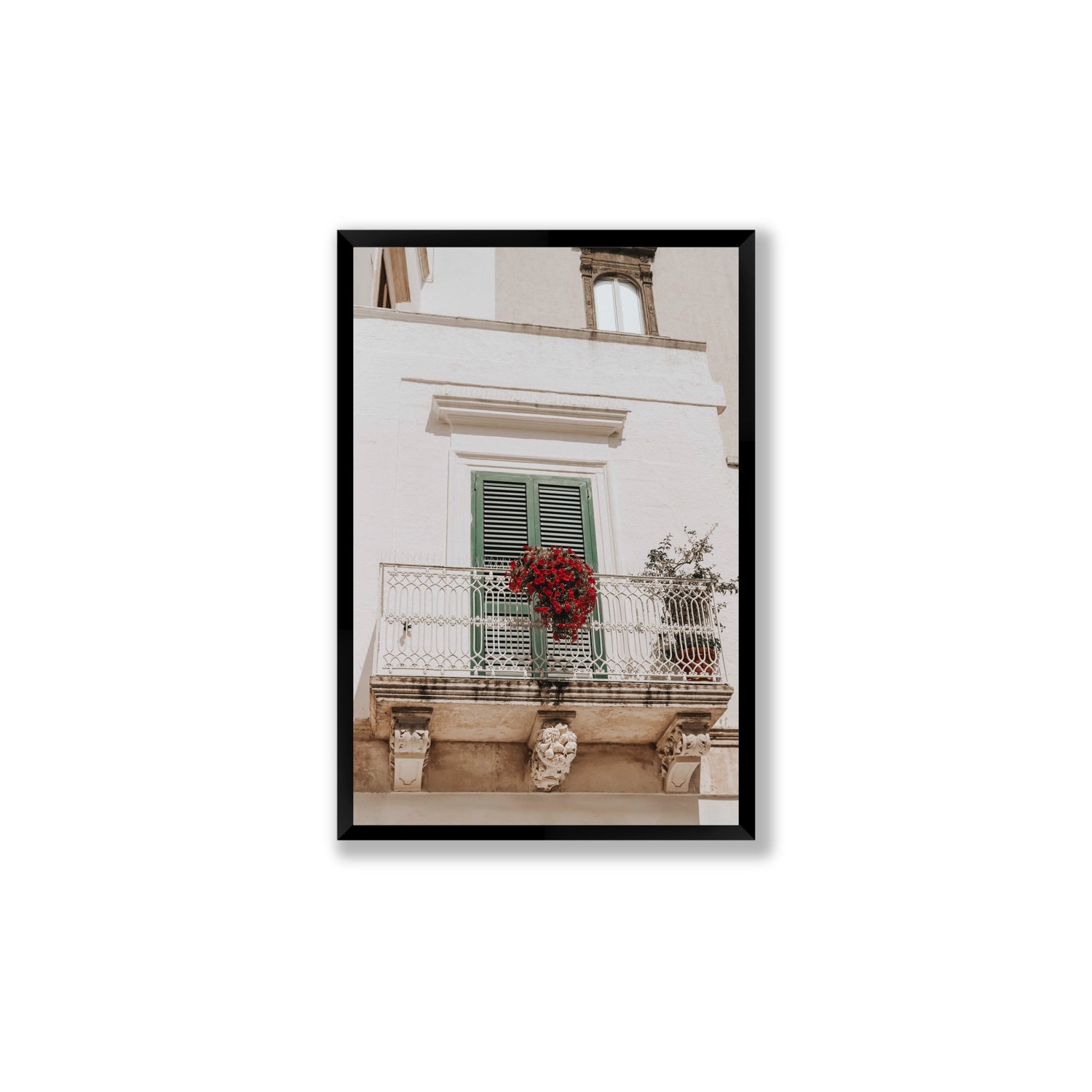 Balcone Estivo Puglia Italian wall art Large full-bleed fine art print in black frame