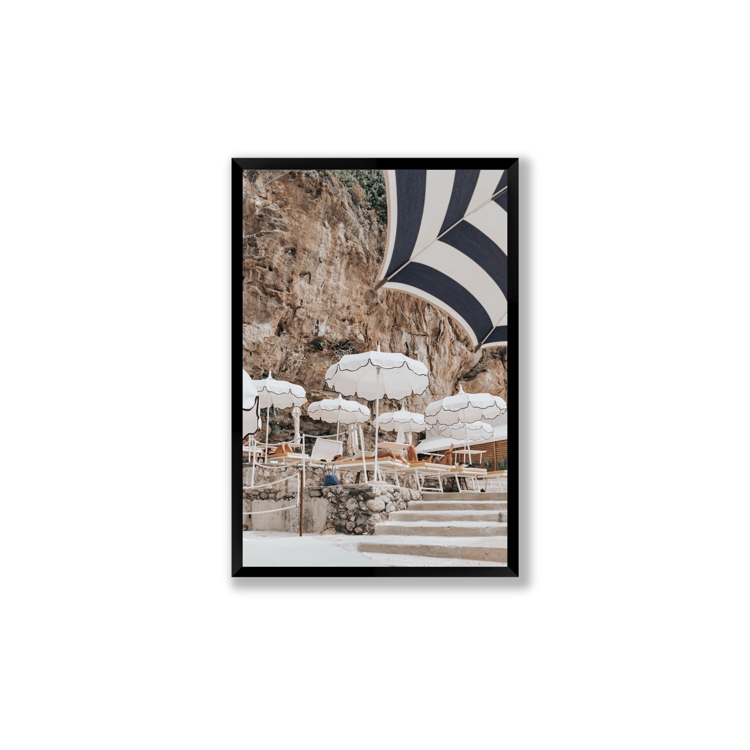 Rocky Refuge fine art print, Positano, Italy, Large, Black Frame · Full Bleed, Fine Art Print
