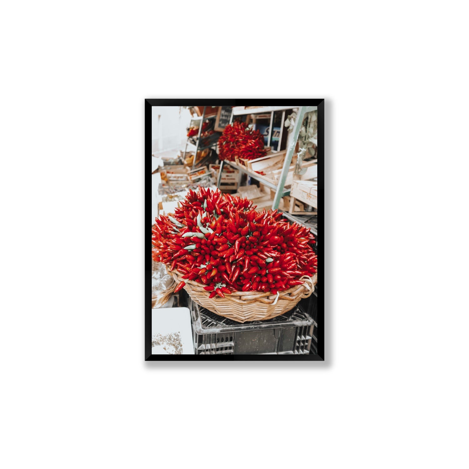 Spicy Bunch Puglia Italian wall art Large full-bleed fine art print in black frame