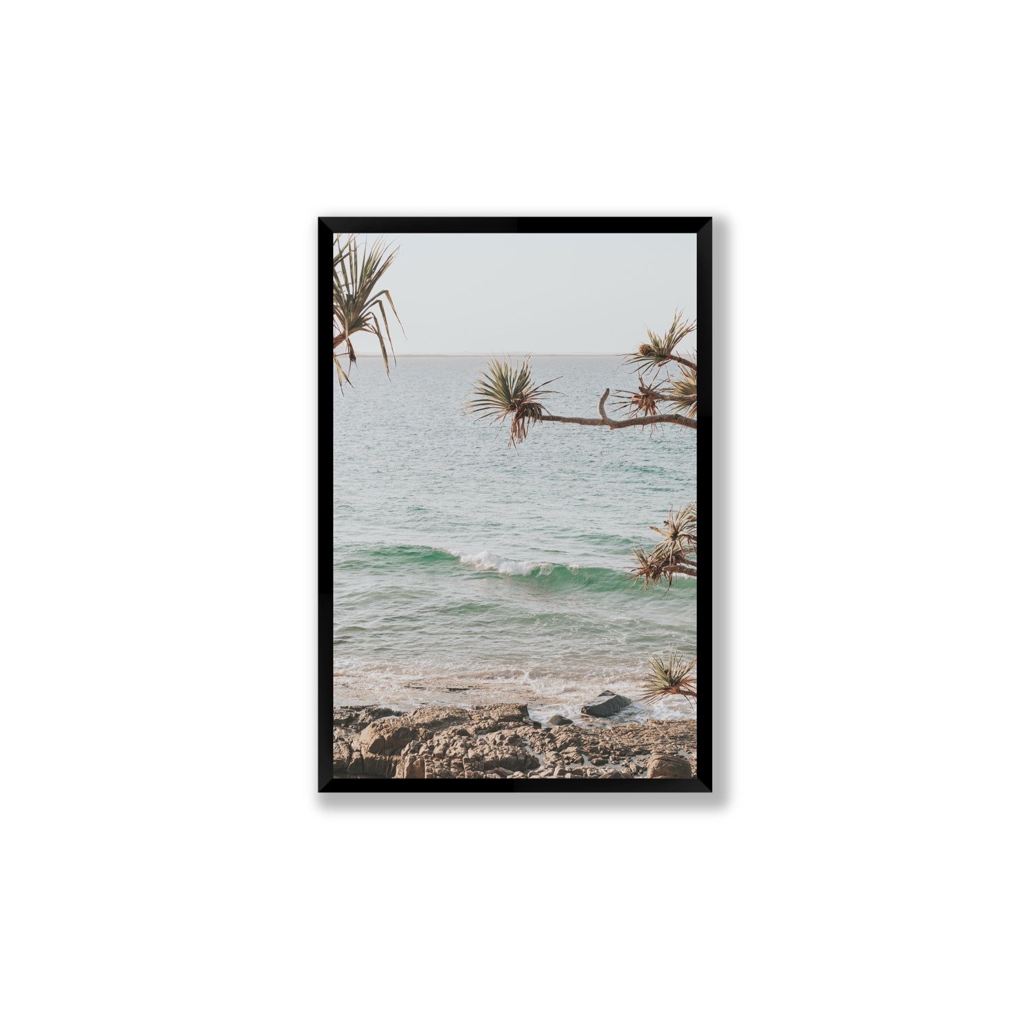 Good Vibrations fine art print, Noosa, Australia, coastal scenes artwork, Large, Black Frame · Full Bleed, Fine Art Print
