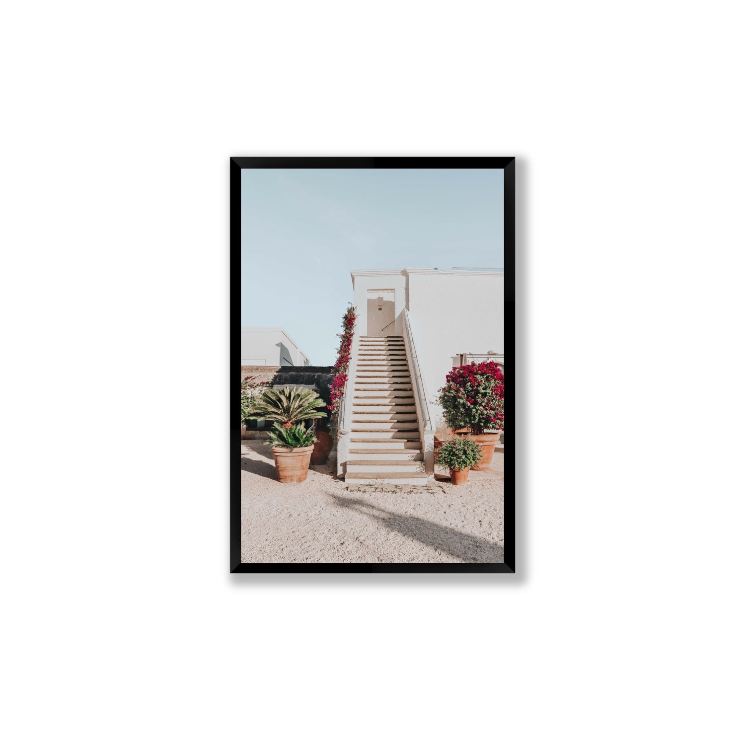 Tranquil Ascent Puglia Italian wall art Large full-bleed fine art print in black frame
