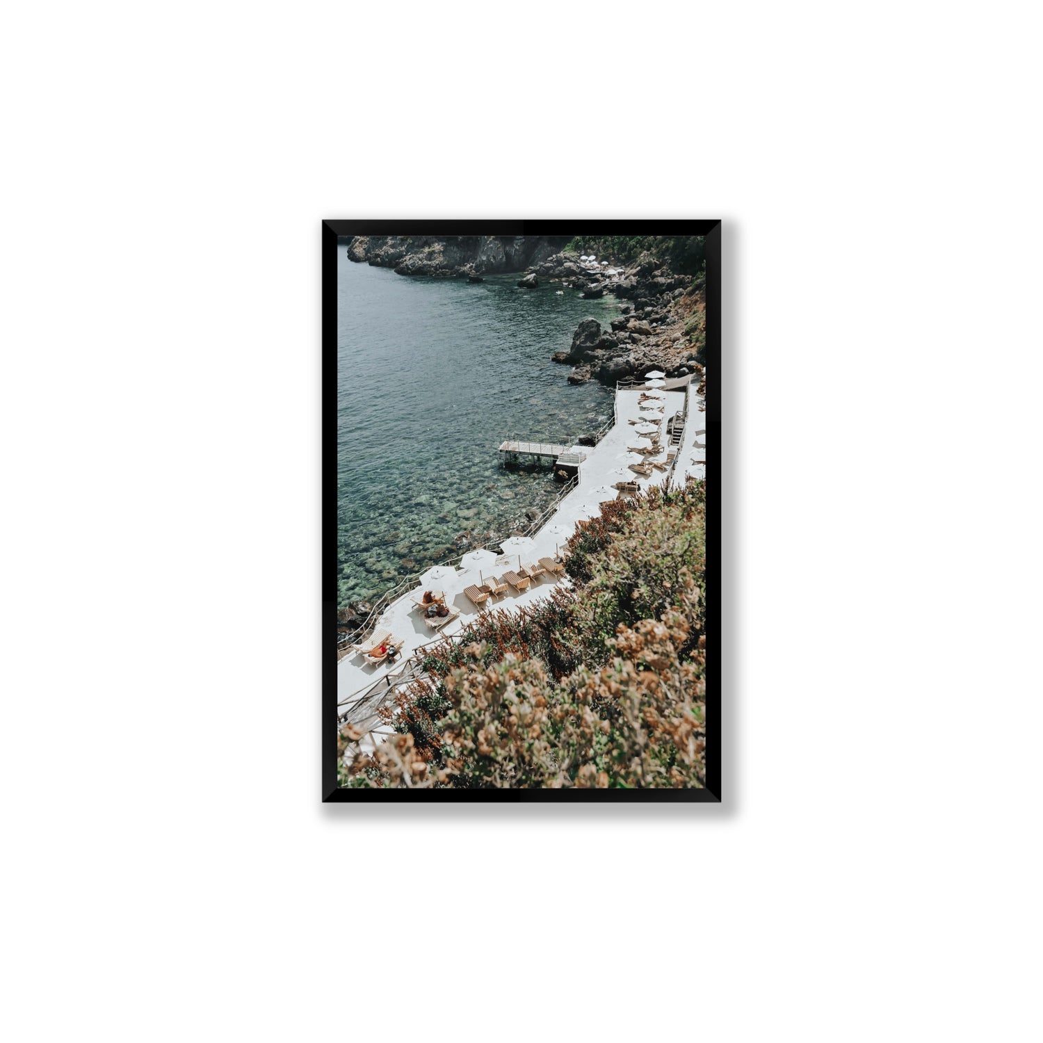 Go Beyond The Postcard Tuscany coastal wall art Large full-bleed fine art print in black frame