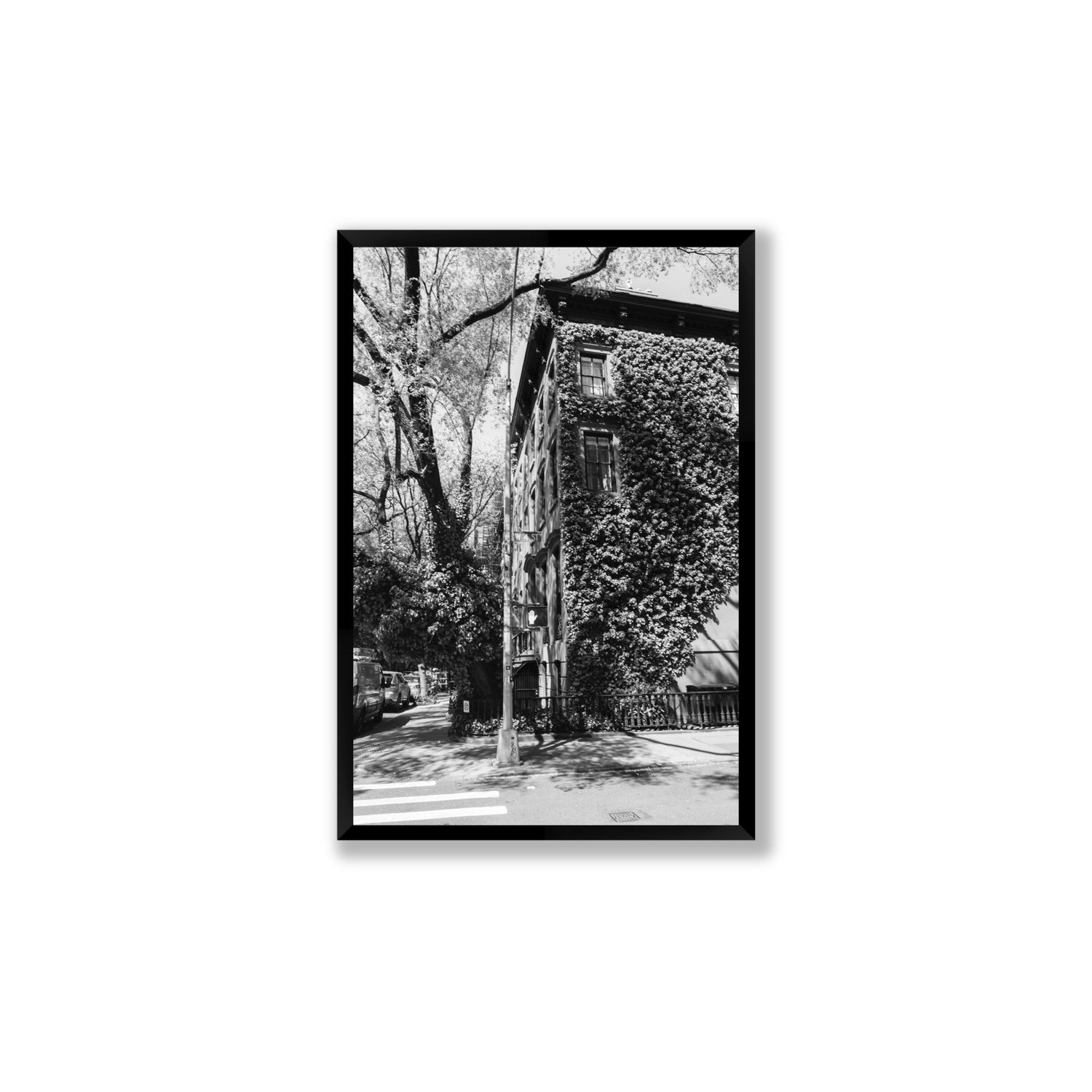 Vertical Garden New York NYC Black & White wall art Large full-bleed fine art print in black frame