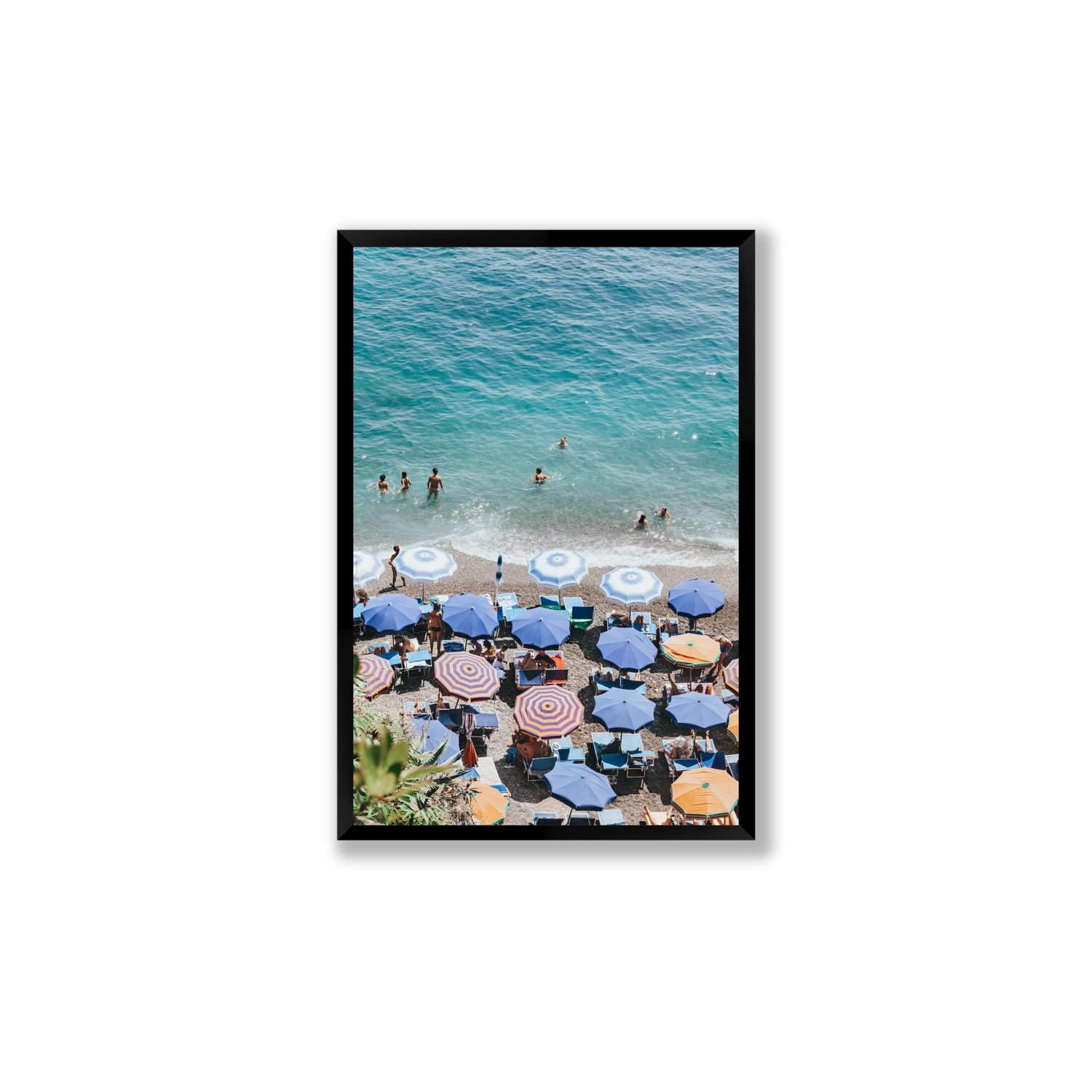 Paradise Beach fine art print, Positano, Italy, Large, Black Frame · Full Bleed, Fine Art Print