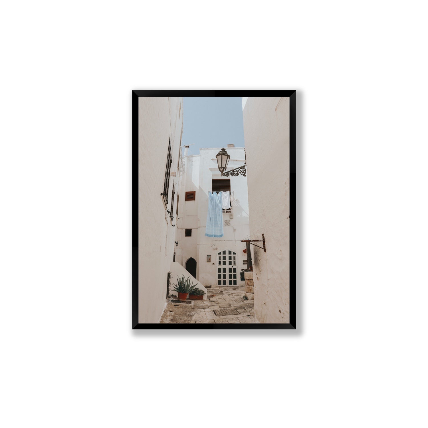 Laundry Day fine art print, Puglia, Italy, Large, Black Frame · Full Bleed, Fine Art Print