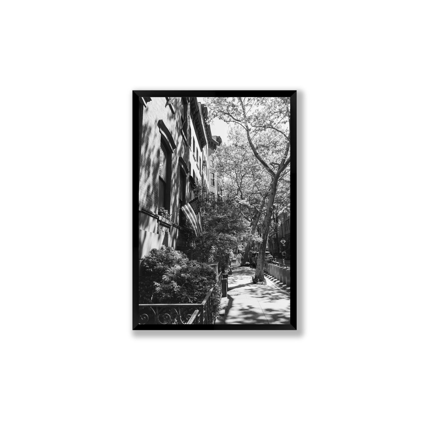 Urban Patriotism New York NYC Black & White wall art Large full-bleed fine art print in black frame