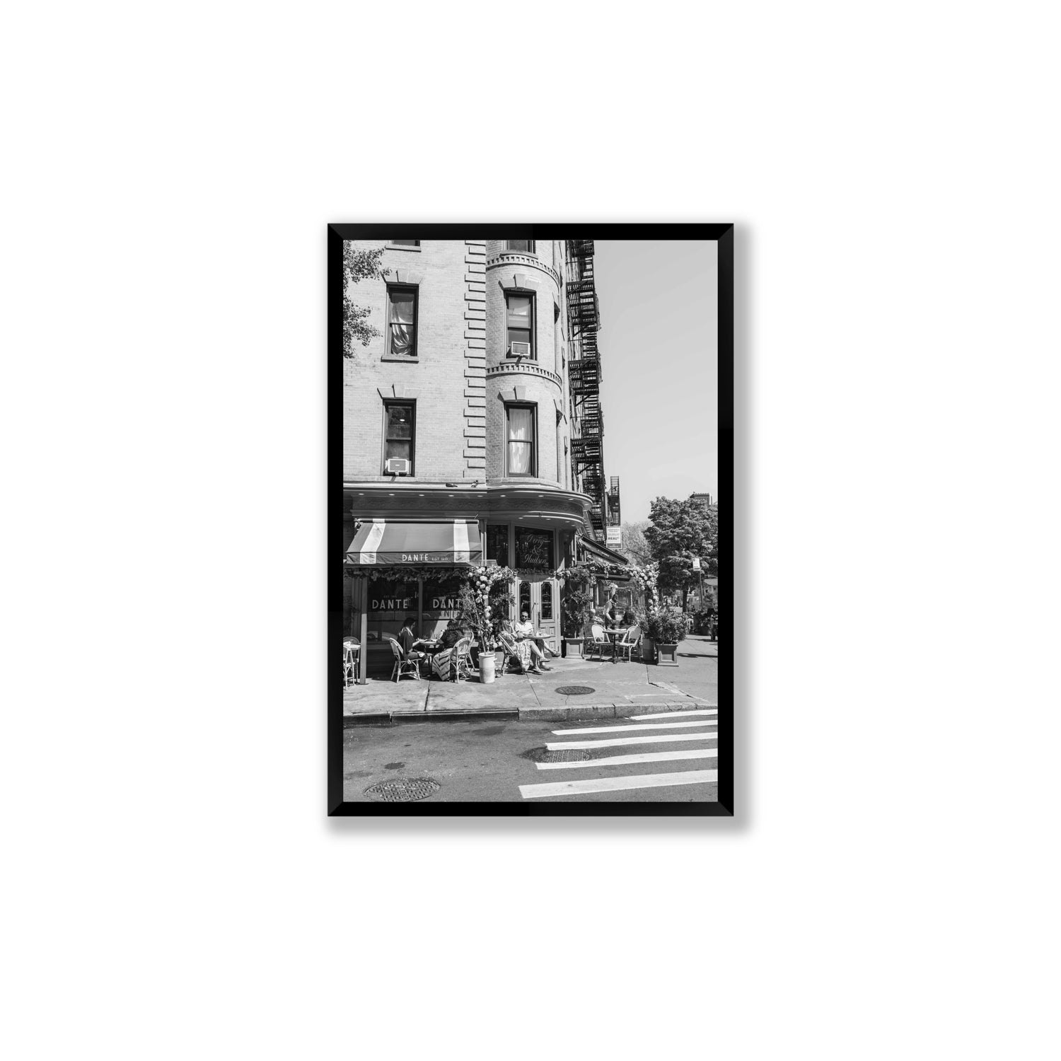 Sunny Soiree New York NYC Black & White wall art Large full-bleed fine art print in black frame