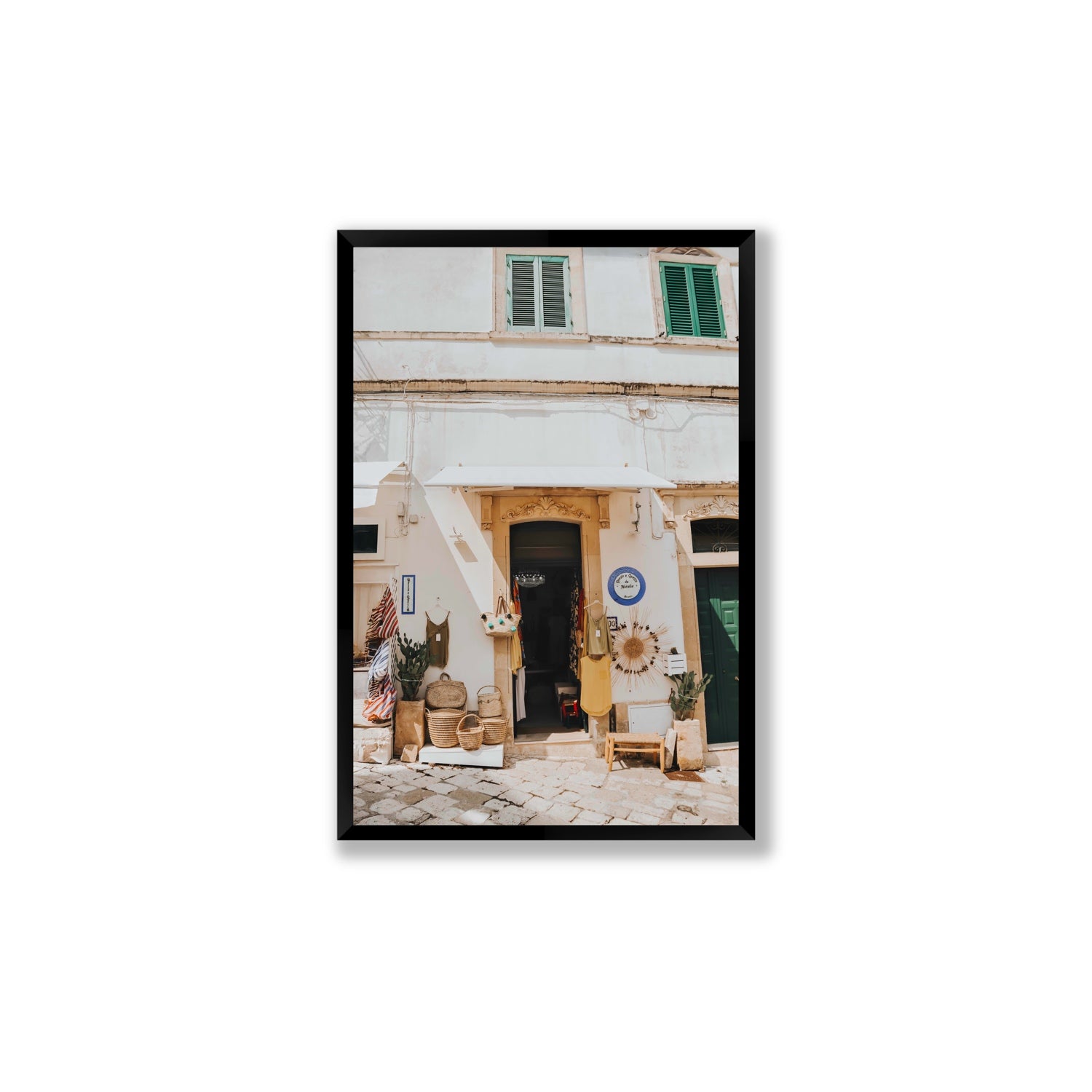 Artisan Ambience Puglia Italian wall art Large full-bleed fine art print in black frame