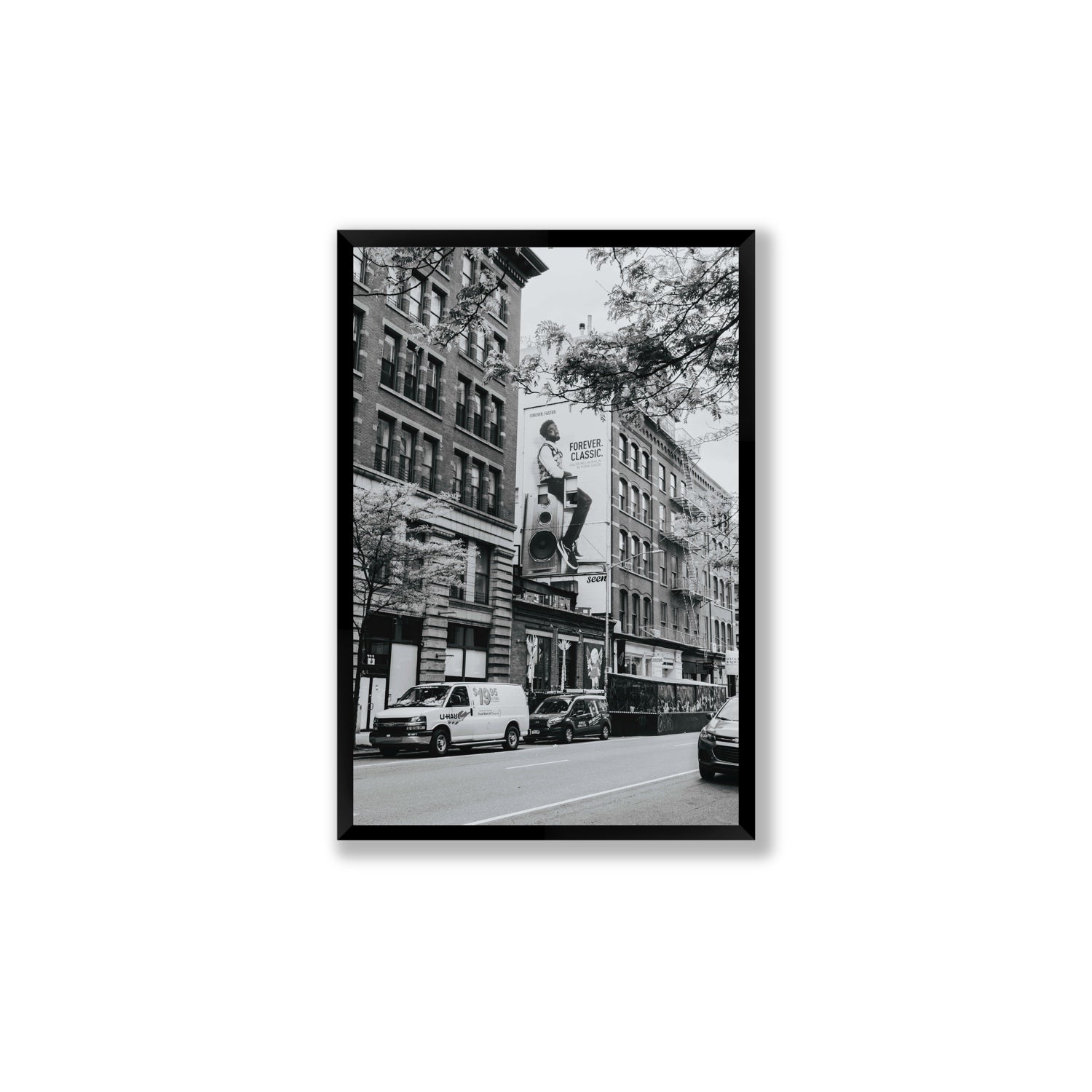 Forever Classic New York NYC Black & White wall art Large full-bleed fine art print in black frame