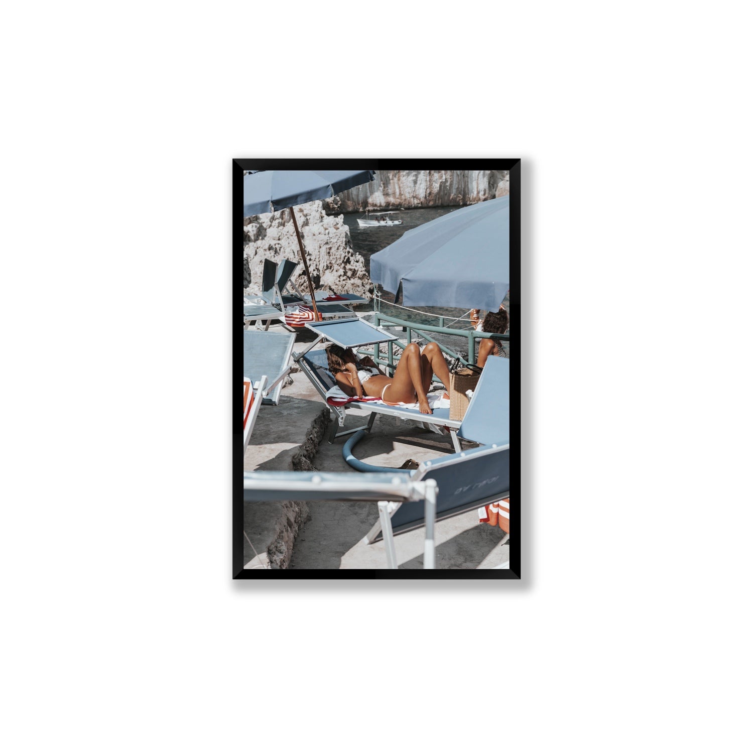 Beach Babe fine art print, Capri, Italy, Large, Black Frame · Full Bleed, Fine Art Print