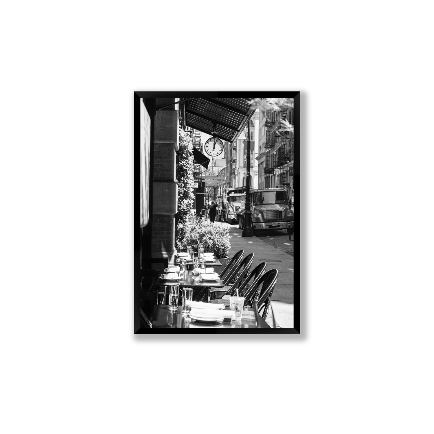 Mercer Street New York NYC Black & White wall art Large full-bleed fine art print in black frame