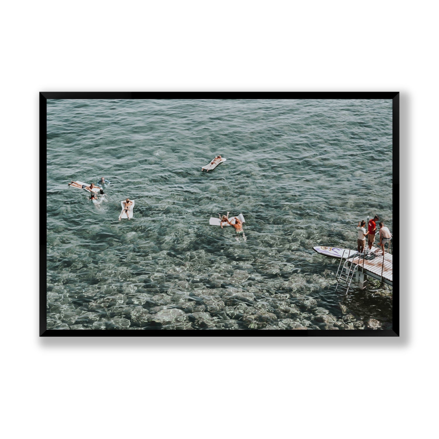 Having A Whale Of A Time Tuscany coastal wall art Statement full-bleed fine art print in black frame
