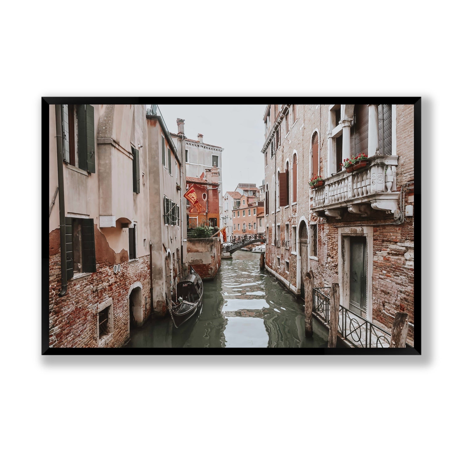 Venetian Gothic Venice Canal Italian wall art Statement full-bleed fine art print in black frame
