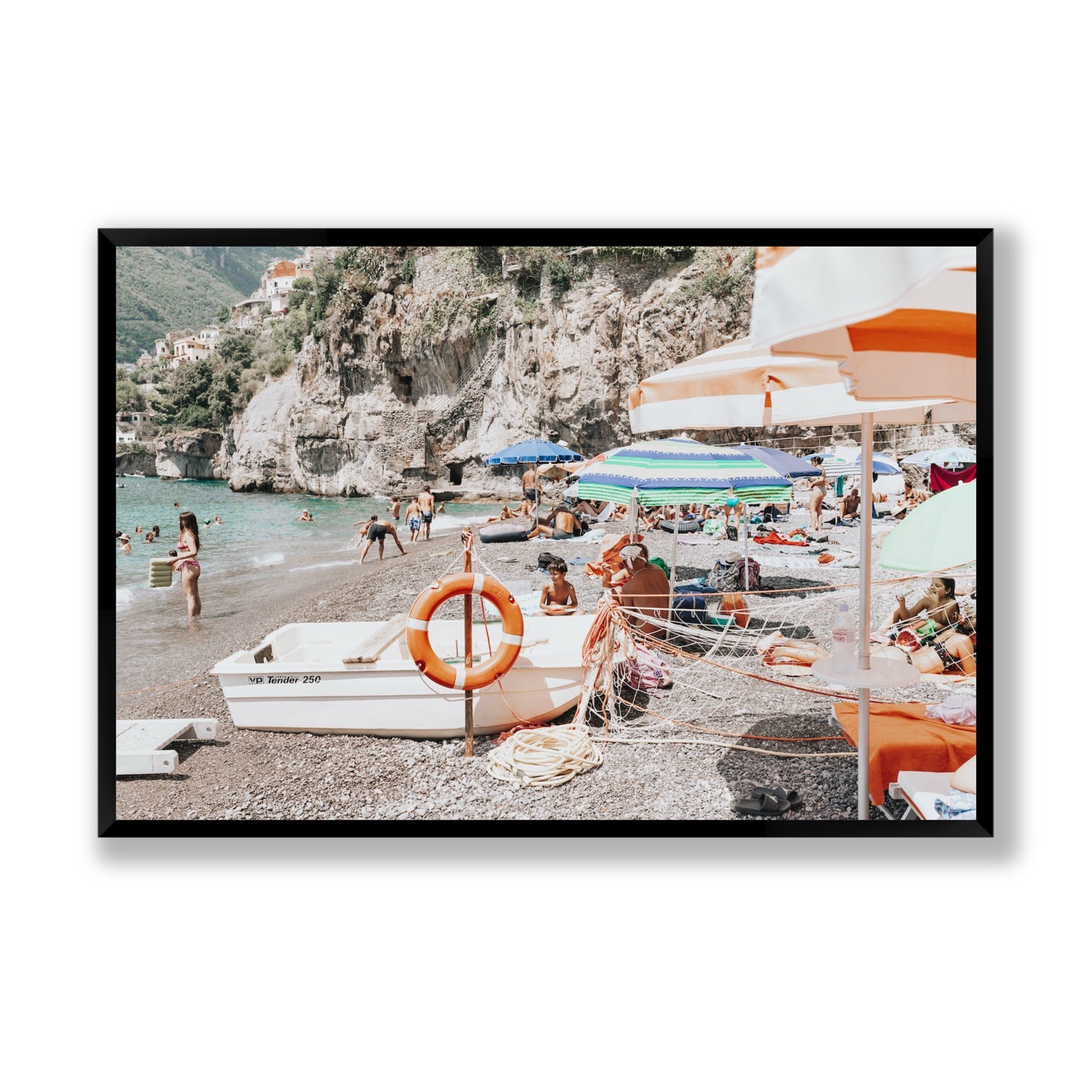 Bellezza By The Bay fine art print, Positano, Italy, Statement, Black Frame · Full Bleed, Fine Art Print