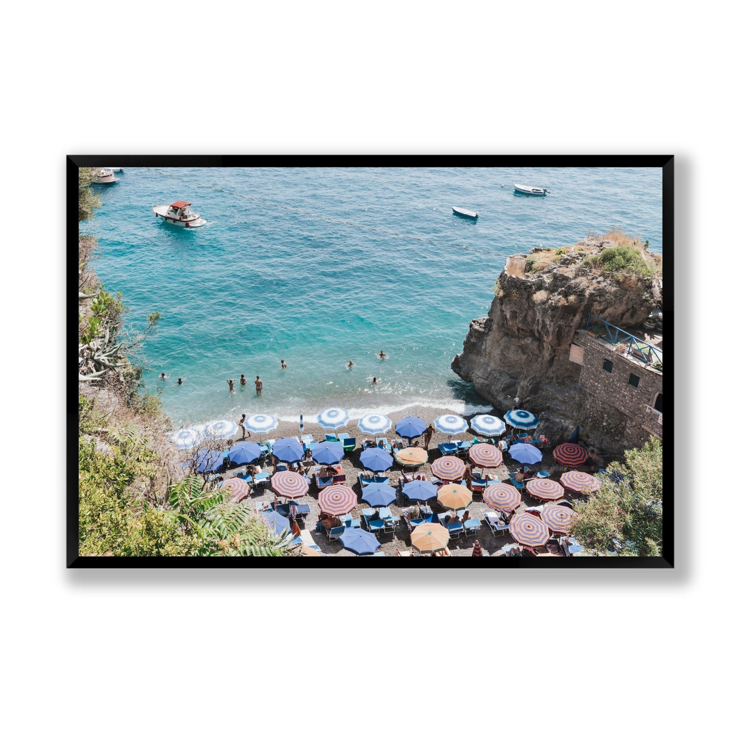 The Cove fine art print, Positano, Italy, Statement, Black Frame · Full Bleed, Fine Art Print