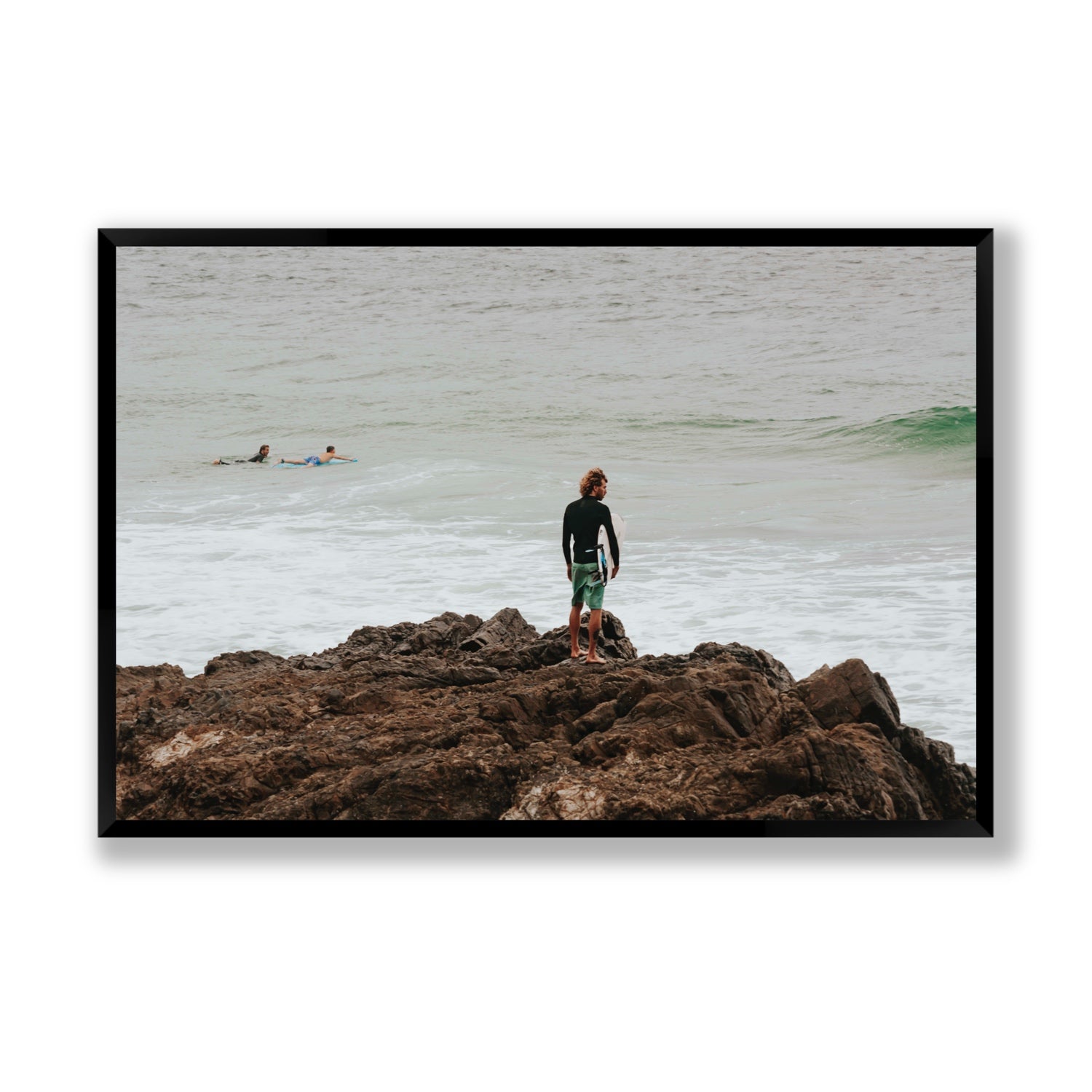 Let The Sea Set You Free Byron Bay Surf wall art Statement full-bleed fine art print in black frame