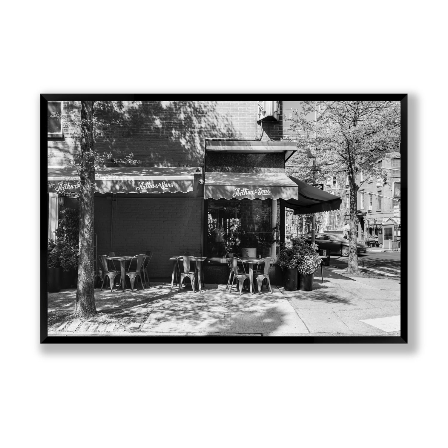 Arthur's Corner New York NYC Restaurant wall art Statement full-bleed fine art print in black frame