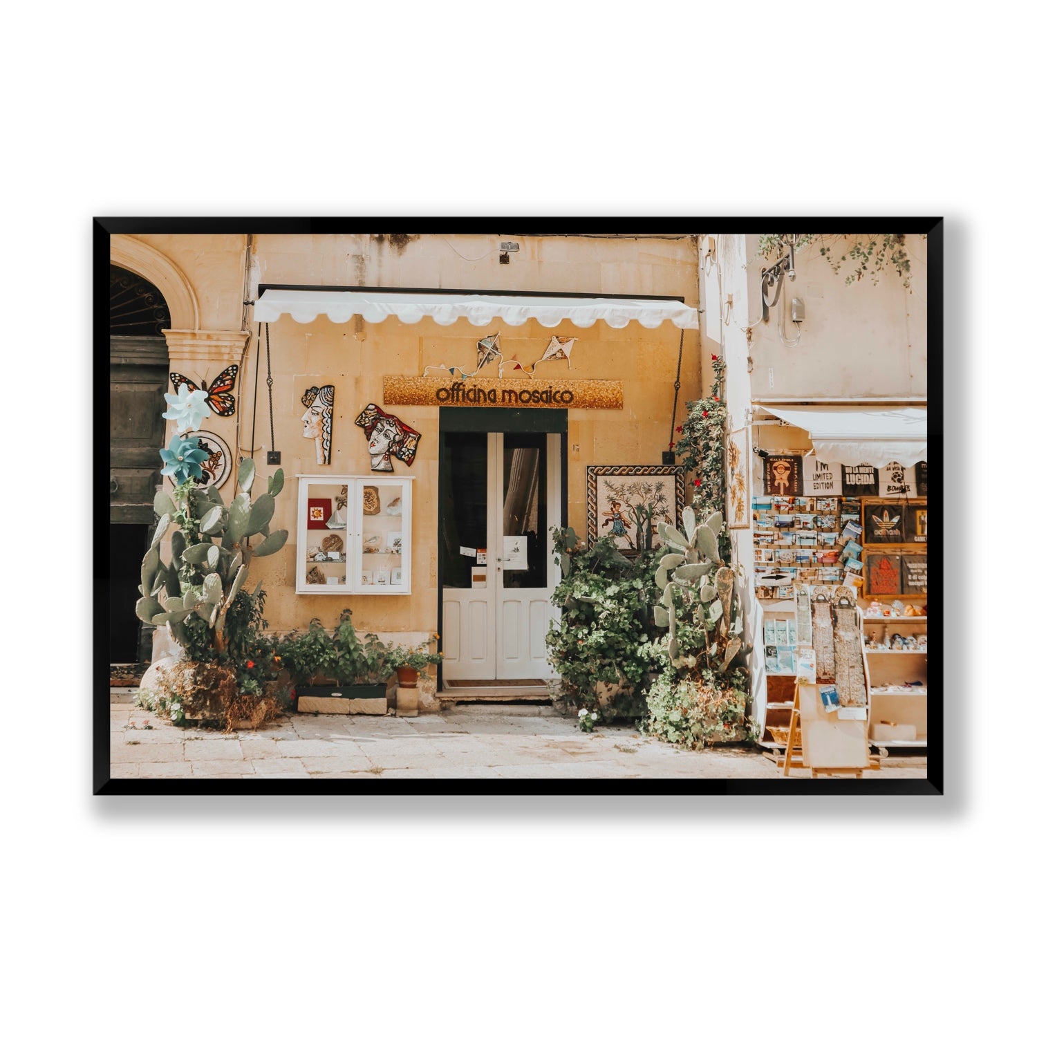 Mosaic Workshop Puglia Italian wall art Statement full-bleed fine art print in black frame