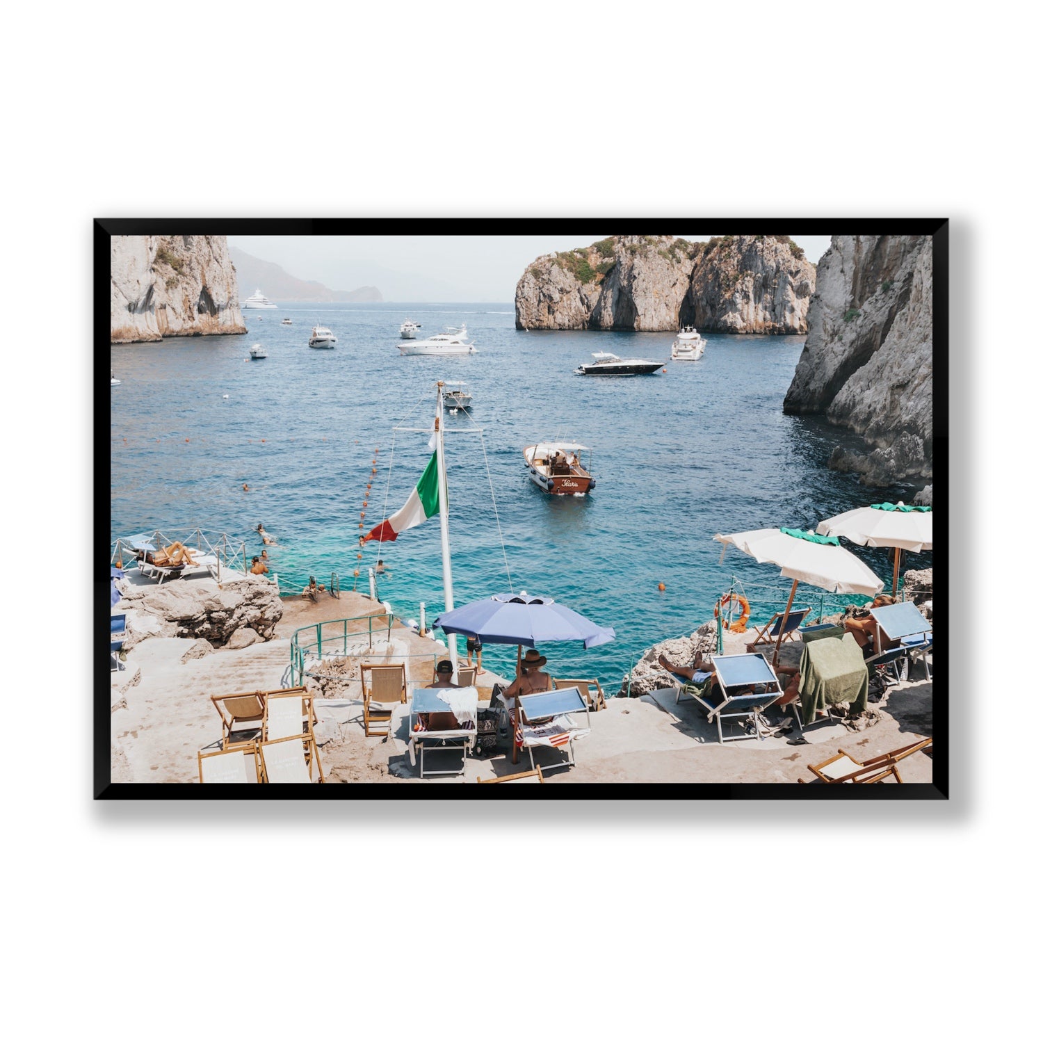 Smooth Sailing fine art print, Capri, Italy, Statement, Black Frame · Full Bleed, Fine Art Print