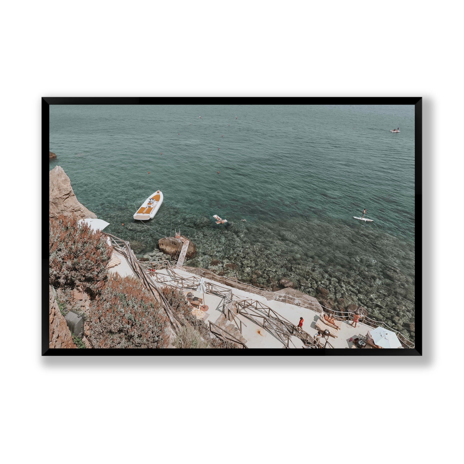The Lagoon Tuscany coastal Italian wall art Statement full-bleed fine art print in black frame