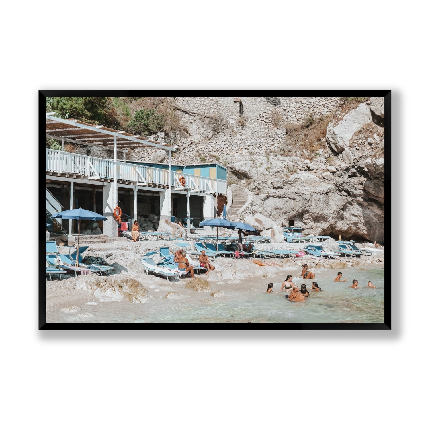 Beachside Bronze fine art print, Capri, Italy, Statement, Black Frame · Full Bleed, Fine Art Print