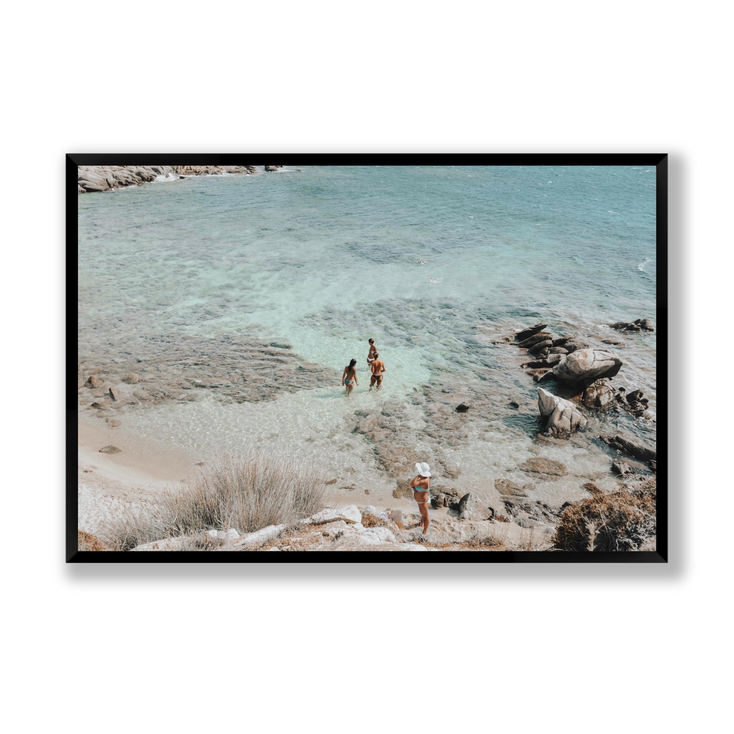 Easy On The Eyes Mykonos Greek island wall art Statement full-bleed fine art print in black frame
