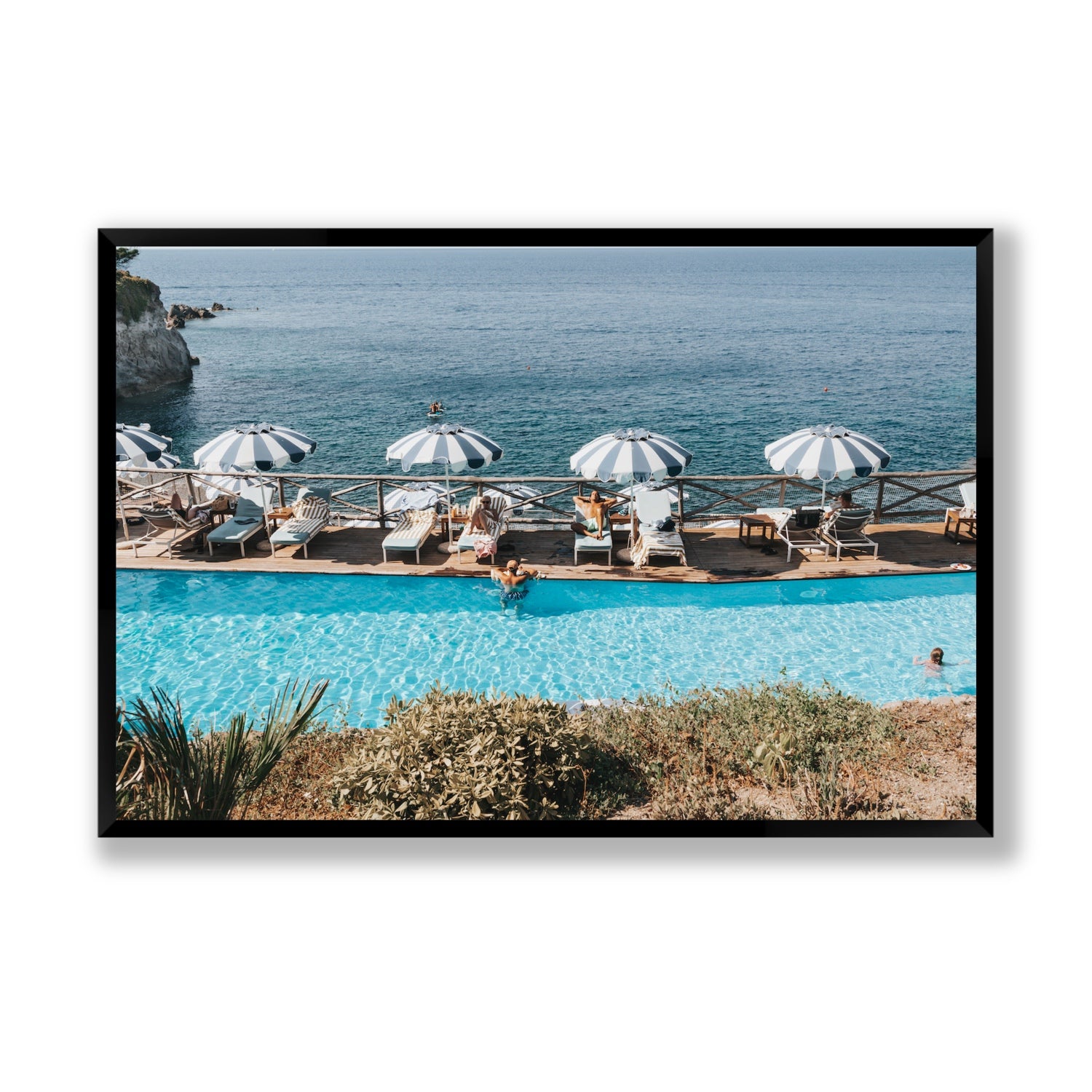Hues Of Blues fine art print, Ischia, Italy, Statement, Black Frame · Full Bleed, Fine Art Print