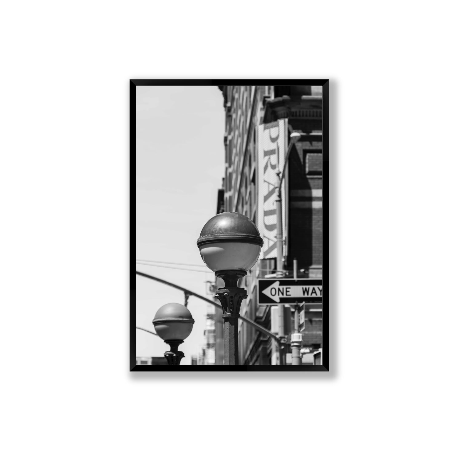 Subway Style New York NYC Black & White wall art Extra Large full-bleed fine art print in black frame