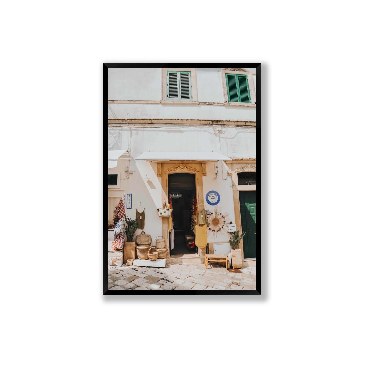 Artisan Ambience Puglia Italian wall art Extra Large full-bleed fine art print in black frame
