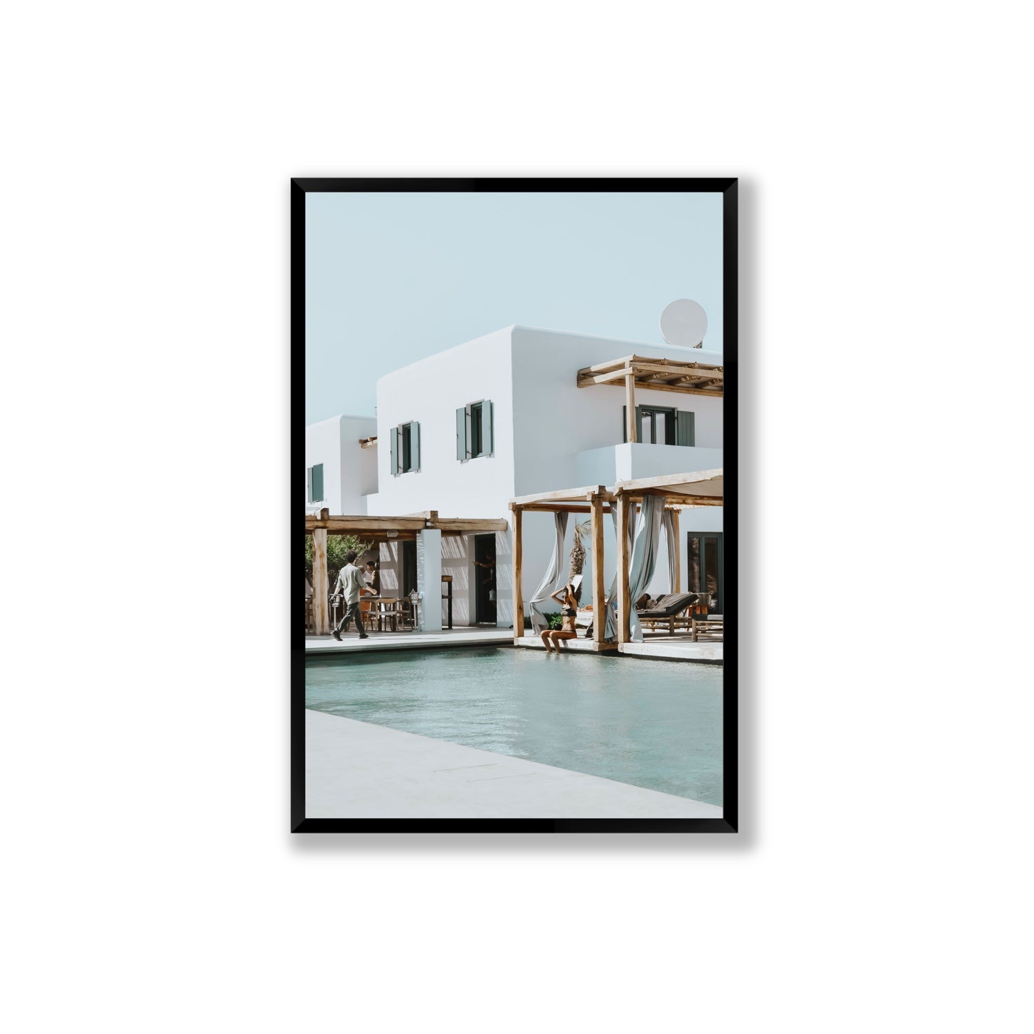 Aphrodite Mykonos Greek island wall art Extra Large full-bleed fine art print in black frame