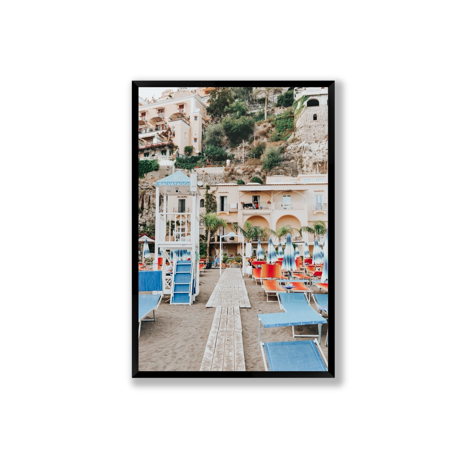 Torre Di Salvataggio fine art print, Positano, Italy, Extra Large, Black Frame · Full Bleed, Fine Art Print
