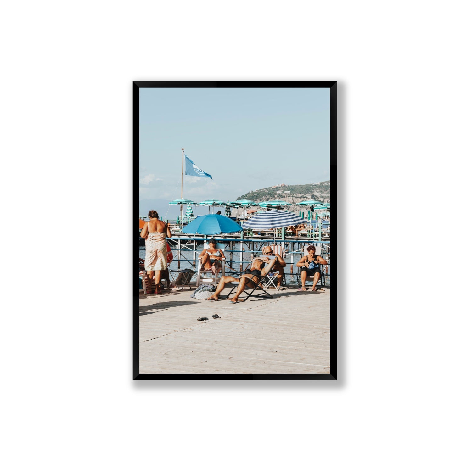 The Golden Years Sorrento Italian wall art Extra Large full-bleed fine art print in black frame
