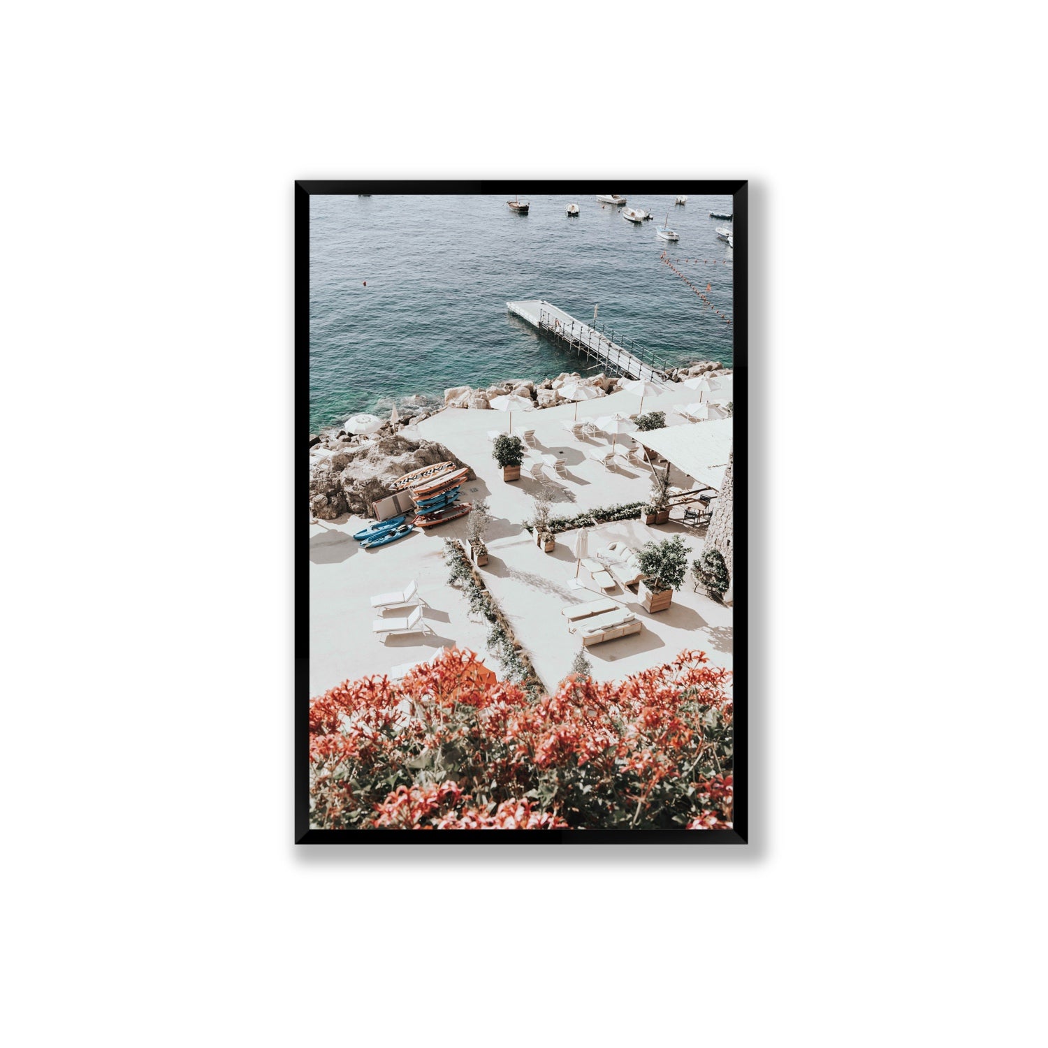 A Work of Art Amalfi coastal wall art Extra Large full-bleed fine art print in black frame